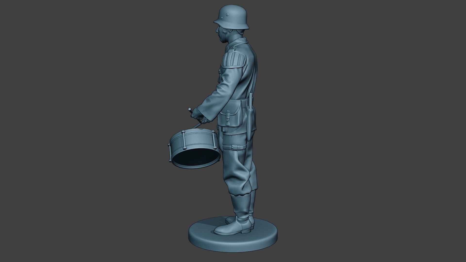 German musician soldier ww2 Stand drum G8 3D print model_4