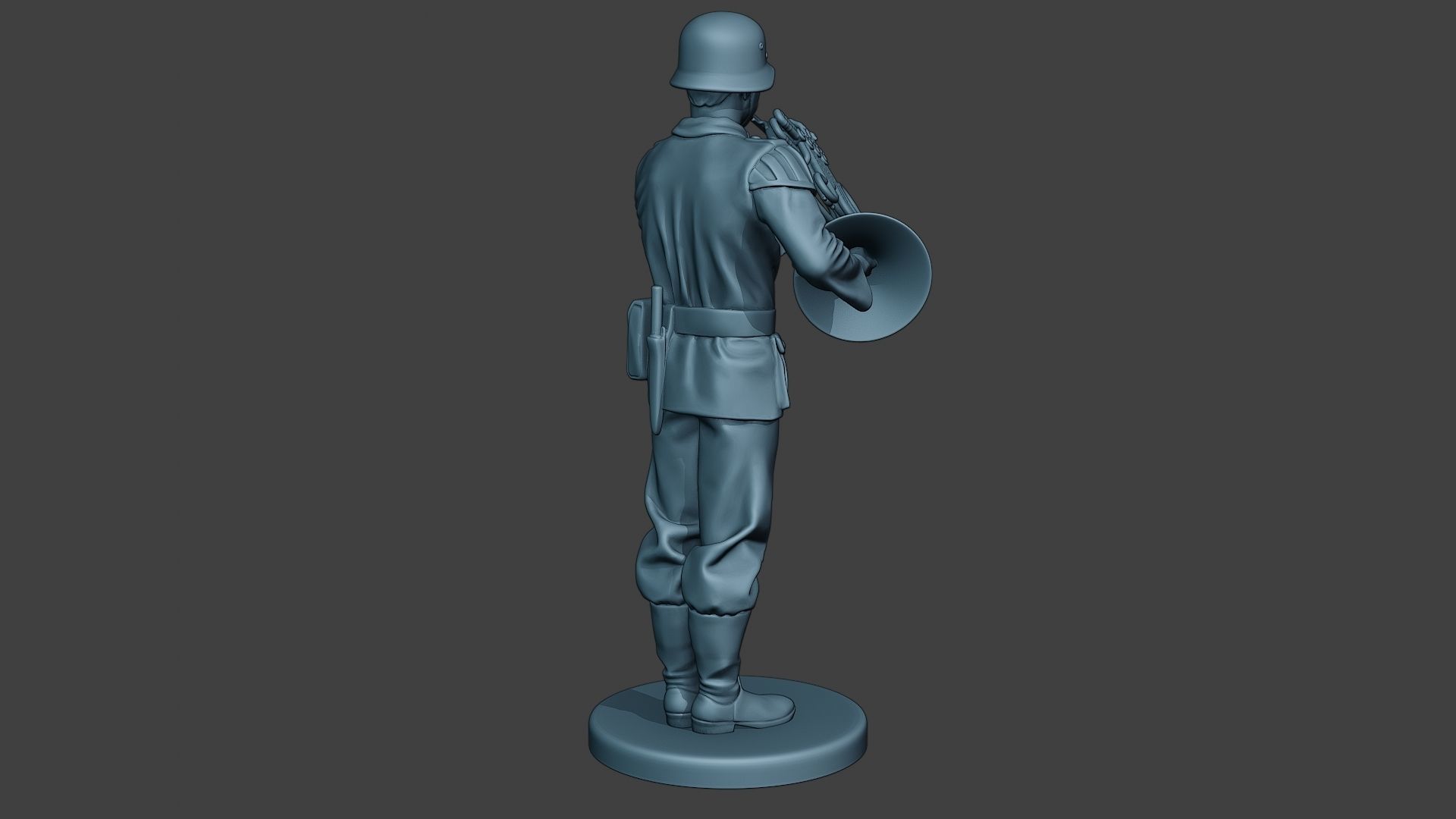 German musician soldier ww2 Stand french horn G8 3D print model_7