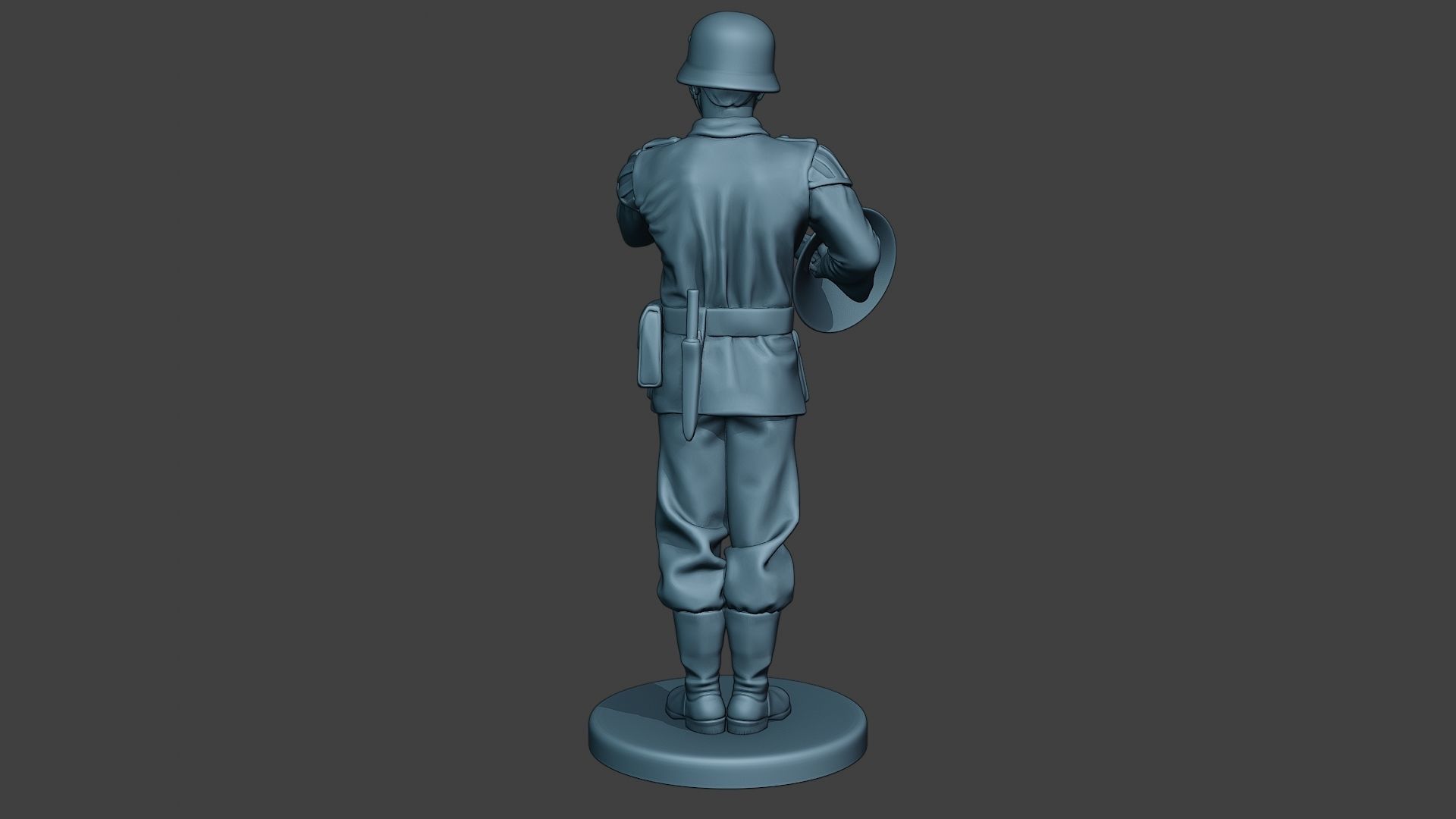 German musician soldier ww2 Stand french horn G8 3D print model_6