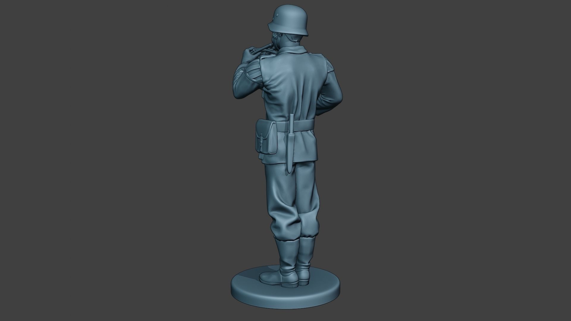 German musician soldier ww2 Stand french horn G8 3D print model_5
