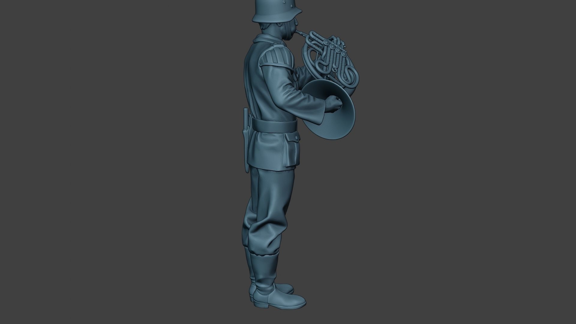 German musician soldier ww2 Stand french horn G8 3D print model_31