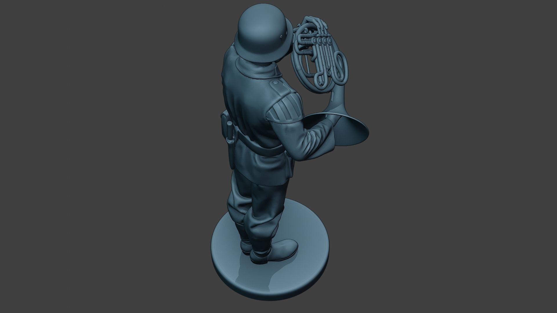 German musician soldier ww2 Stand french horn G8 3D print model_22