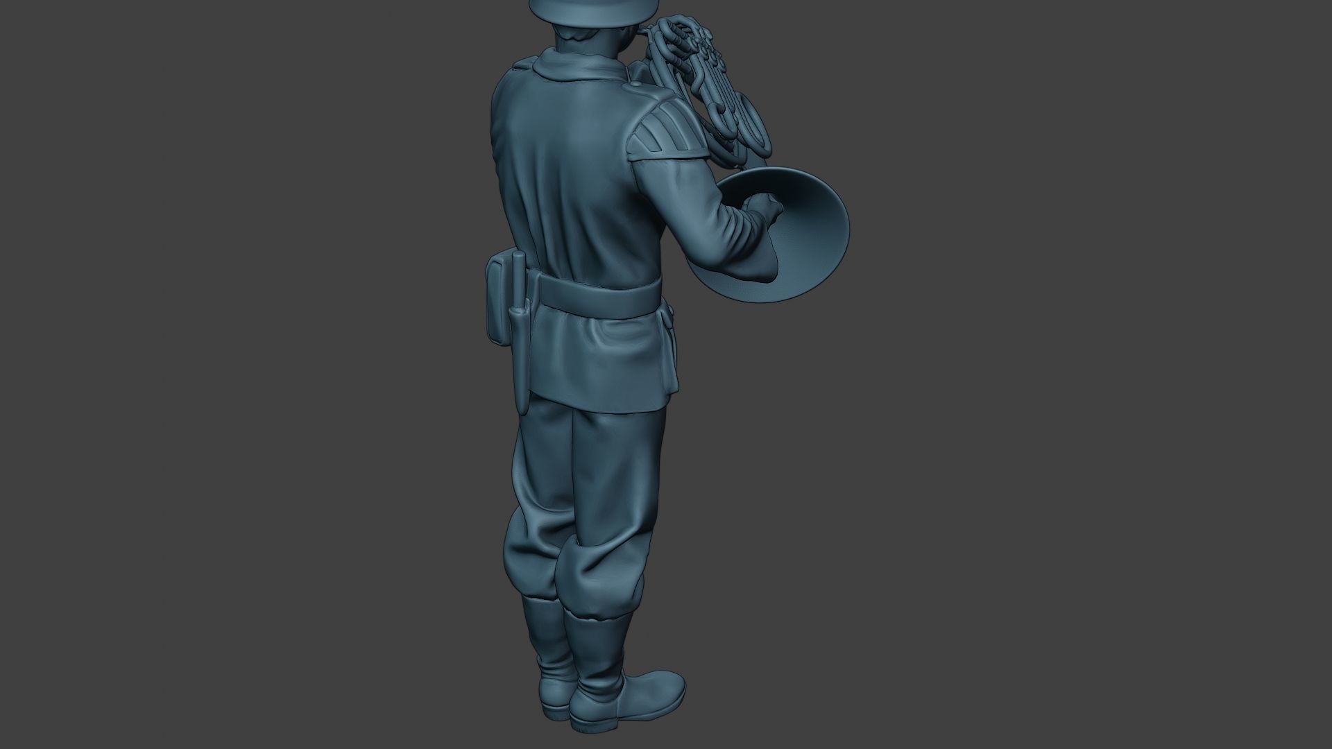 German musician soldier ww2 Stand french horn G8 3D print model_24