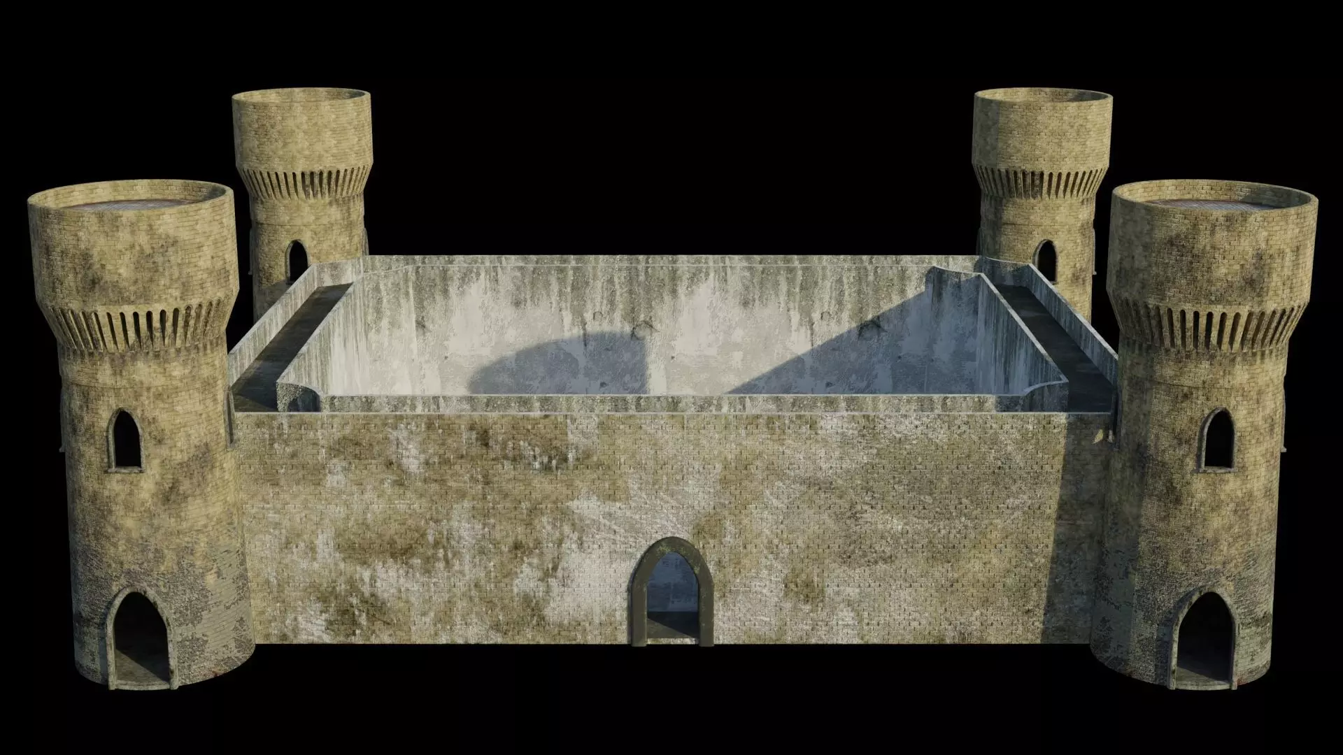 Castle 3D model PBR materials 4K Low-poly 3D model_0