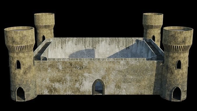 Castle 3D model PBR materials 4K Low-poly 3D model