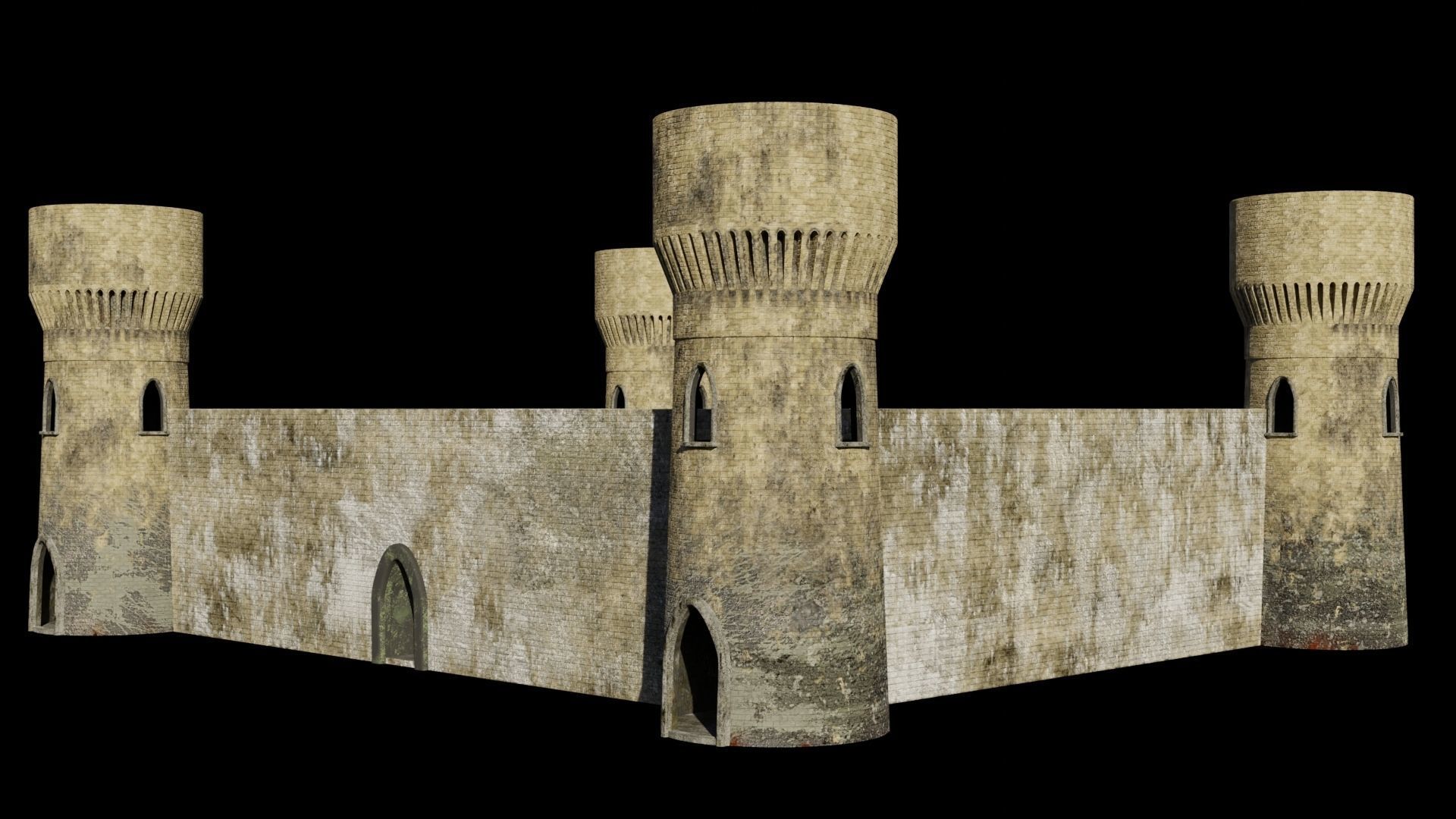 Castle 3D model PBR materials 4K Low-poly 3D model_13