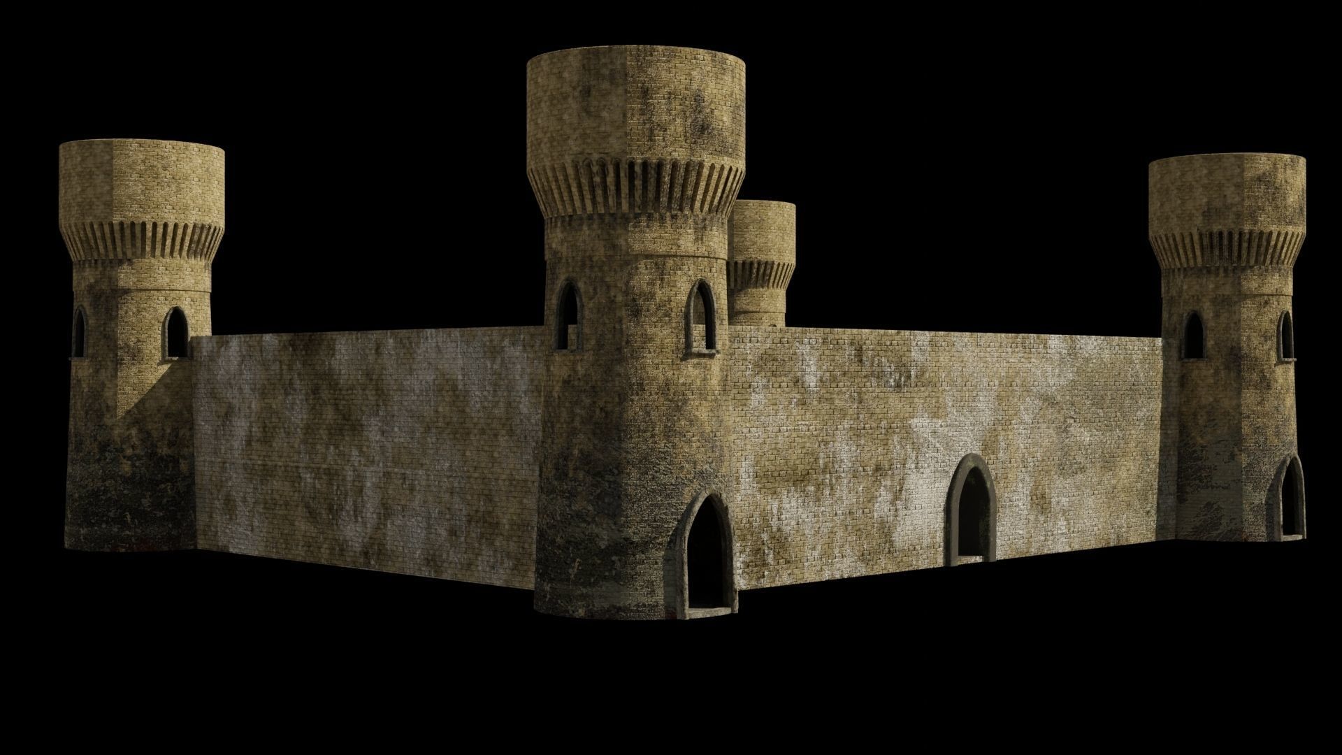 Castle 3D model PBR materials 4K Low-poly 3D model_4