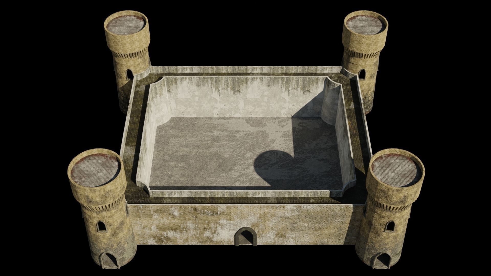 Castle 3D model PBR materials 4K Low-poly 3D model_2