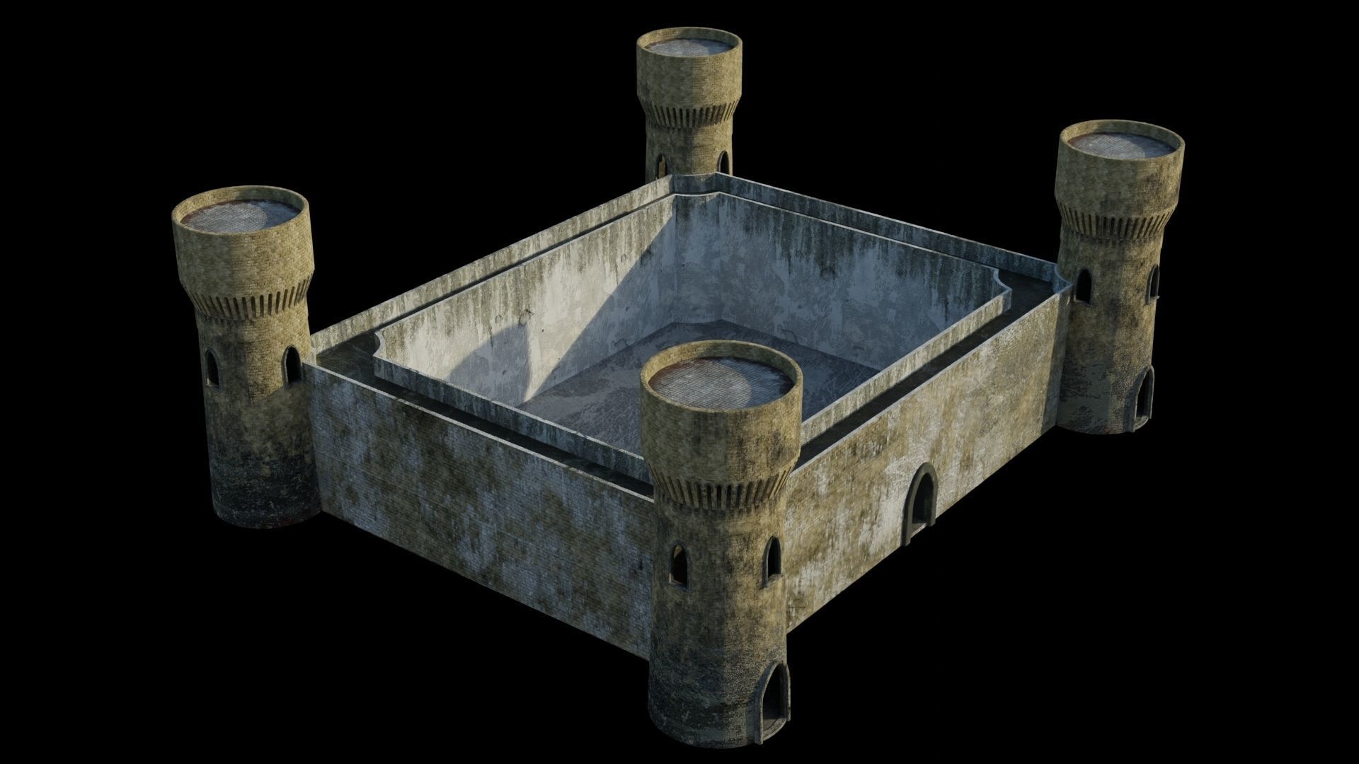 Castle 3D model PBR materials 4K Low-poly 3D model_12
