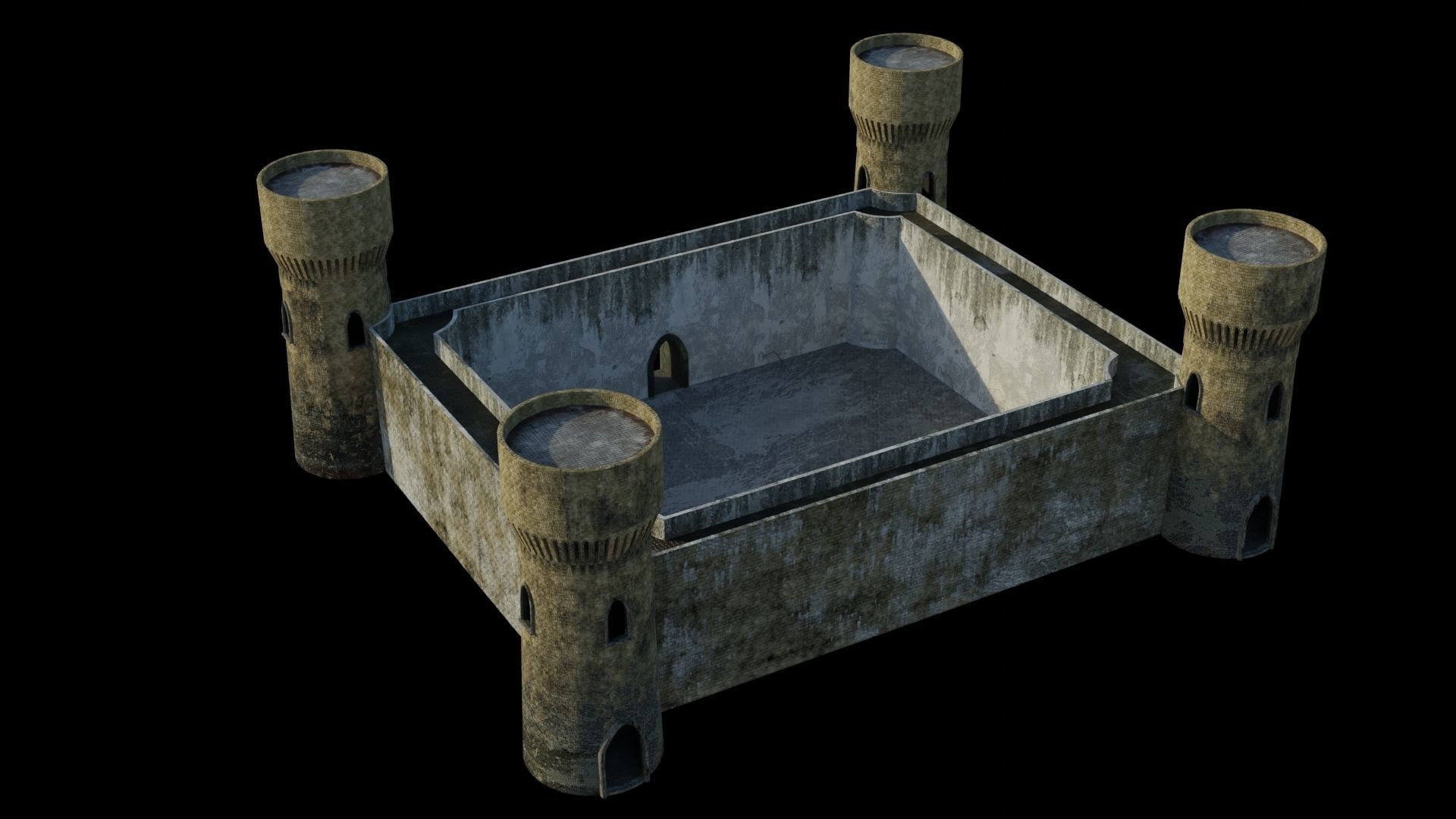 Castle 3D model PBR materials 4K Low-poly 3D model_15