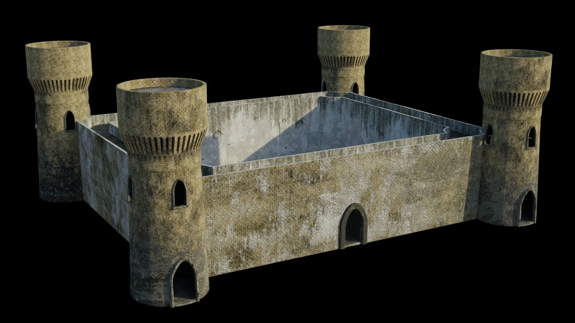 Castle 3D model PBR materials 4K Low-poly 3D model_10