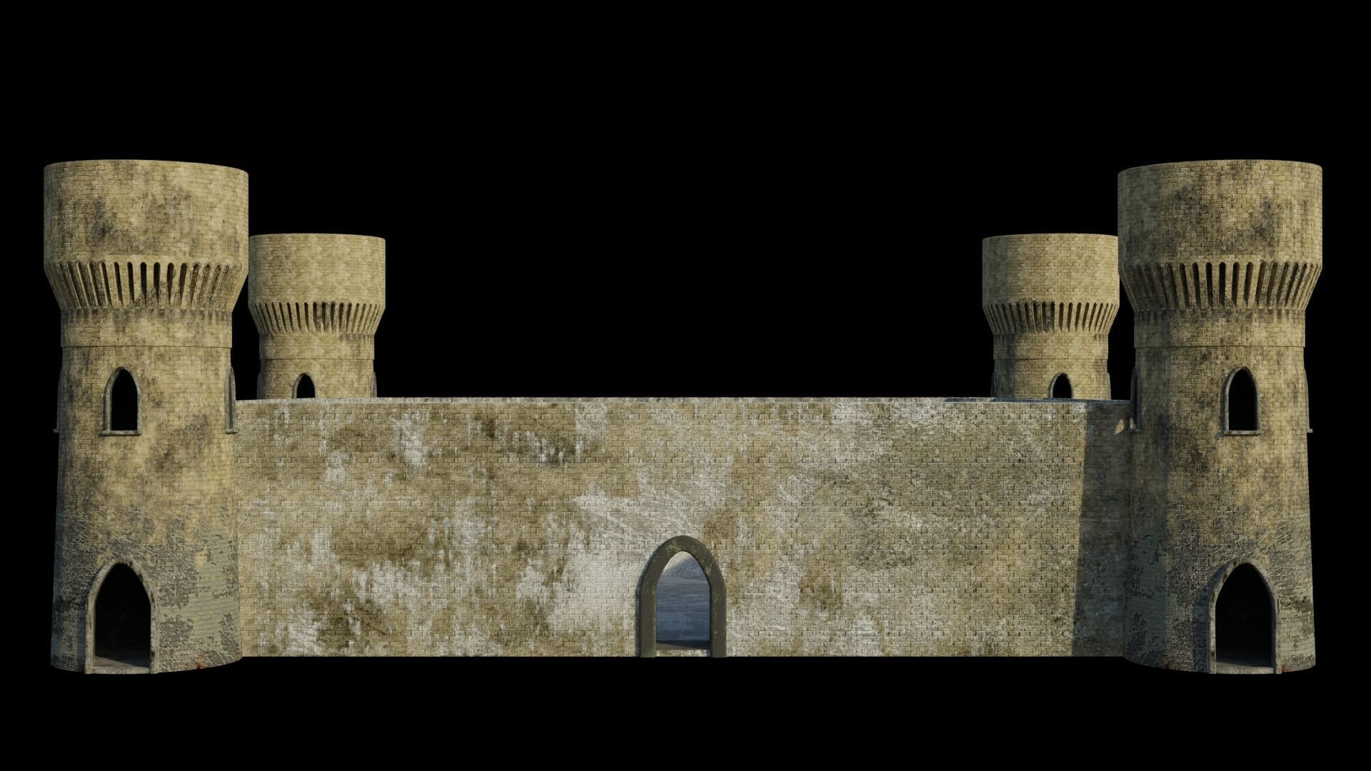 Castle 3D model PBR materials 4K Low-poly 3D model_1