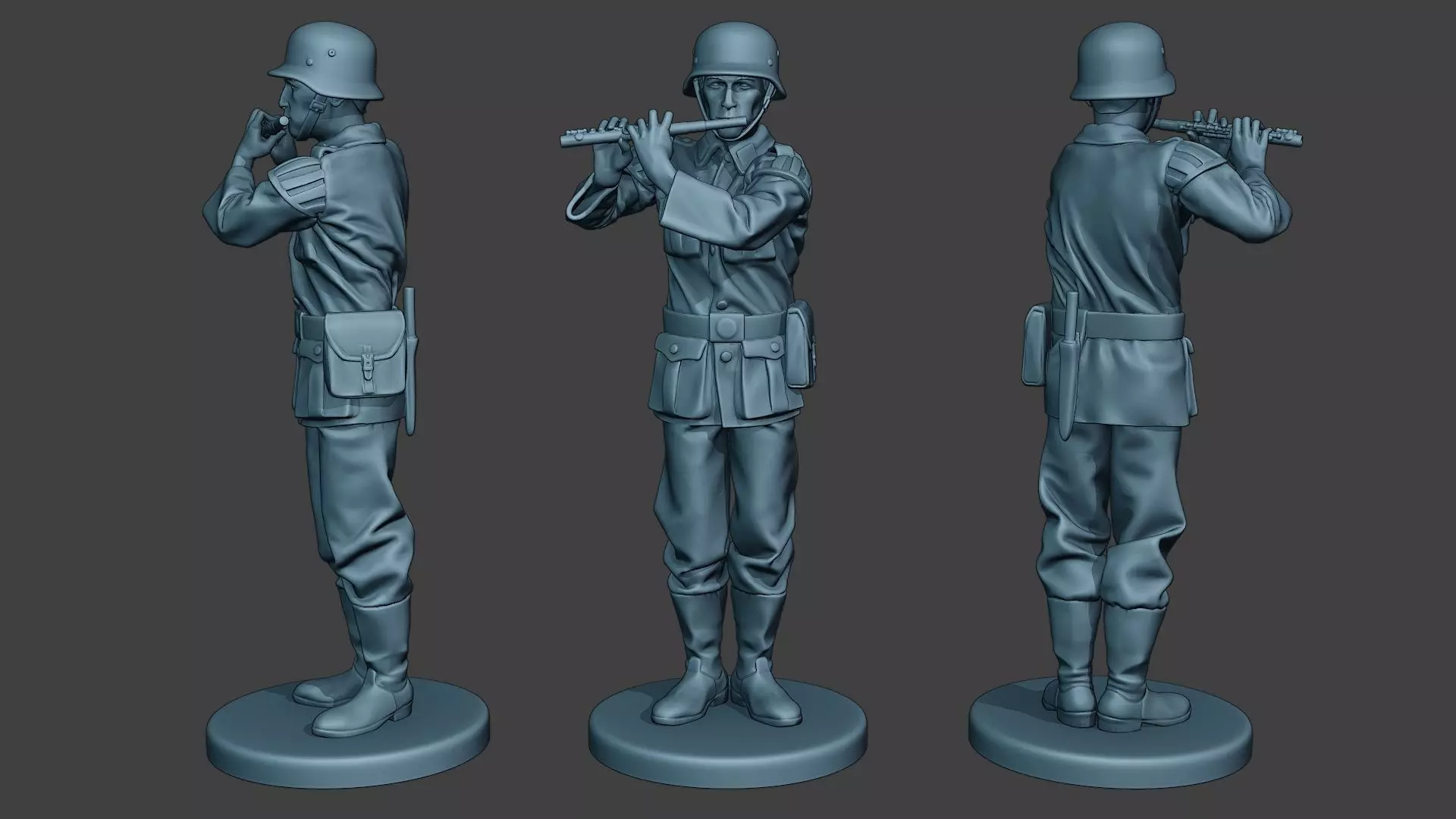 German musician soldier ww2 Stand piccolo G8 3D print model_0