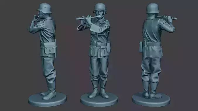 German musician soldier ww2 Stand piccolo G8 3D print model