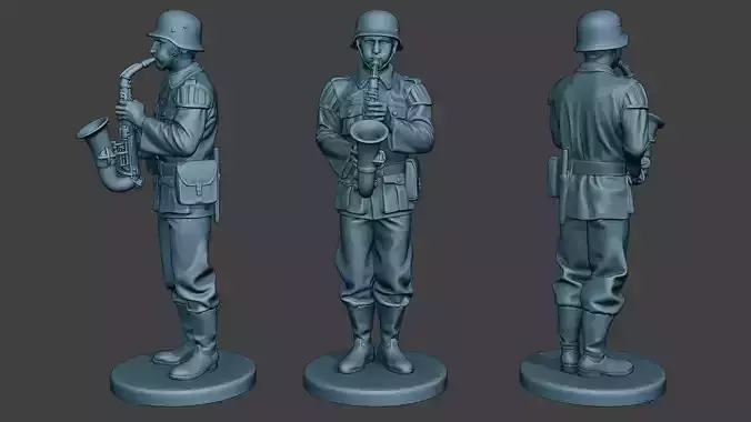 German musician soldier ww2 Stand saxophone G8 3D print model