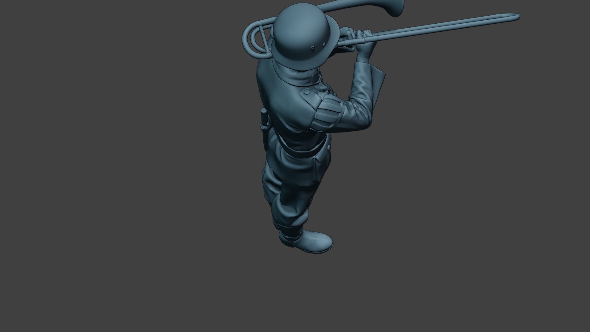 German musician soldier ww2 Stand trombone G8 3D print model_23