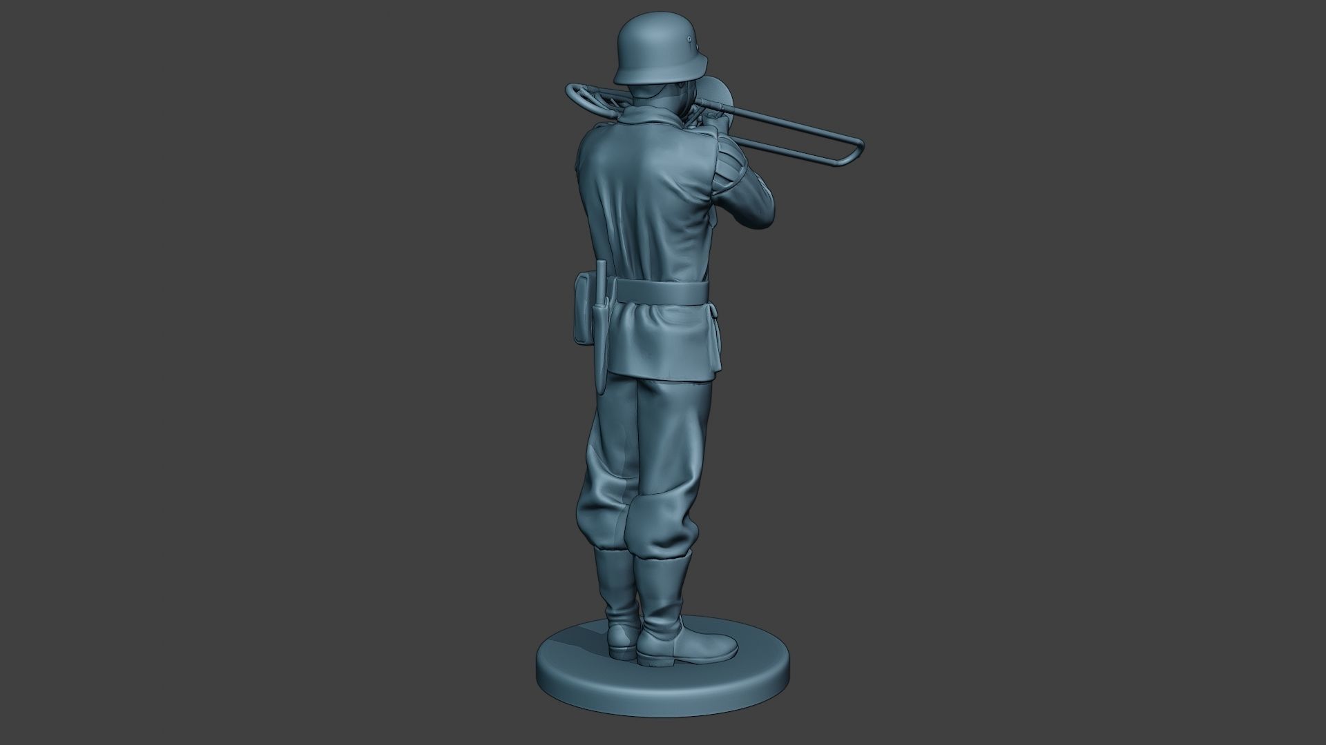 German musician soldier ww2 Stand trombone G8 3D print model_7