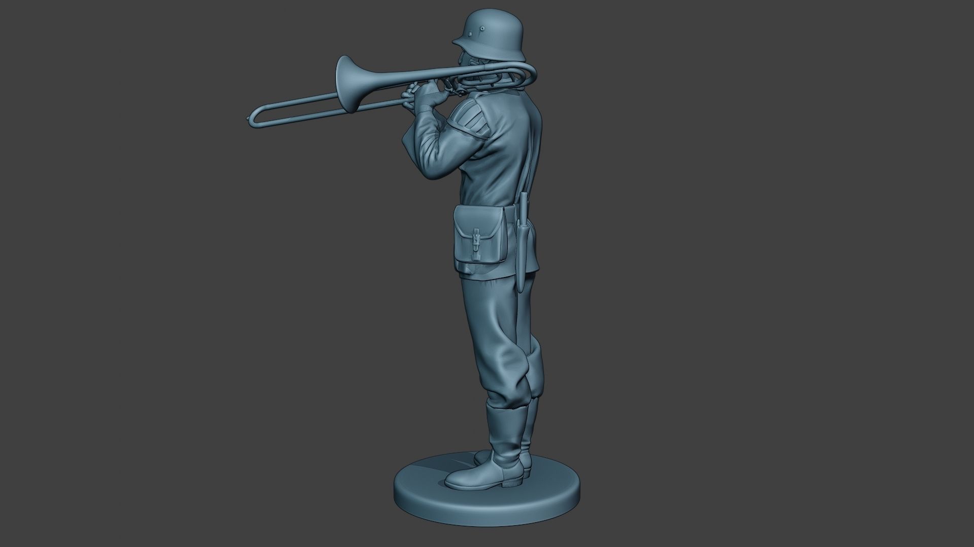 German musician soldier ww2 Stand trombone G8 3D print model_4