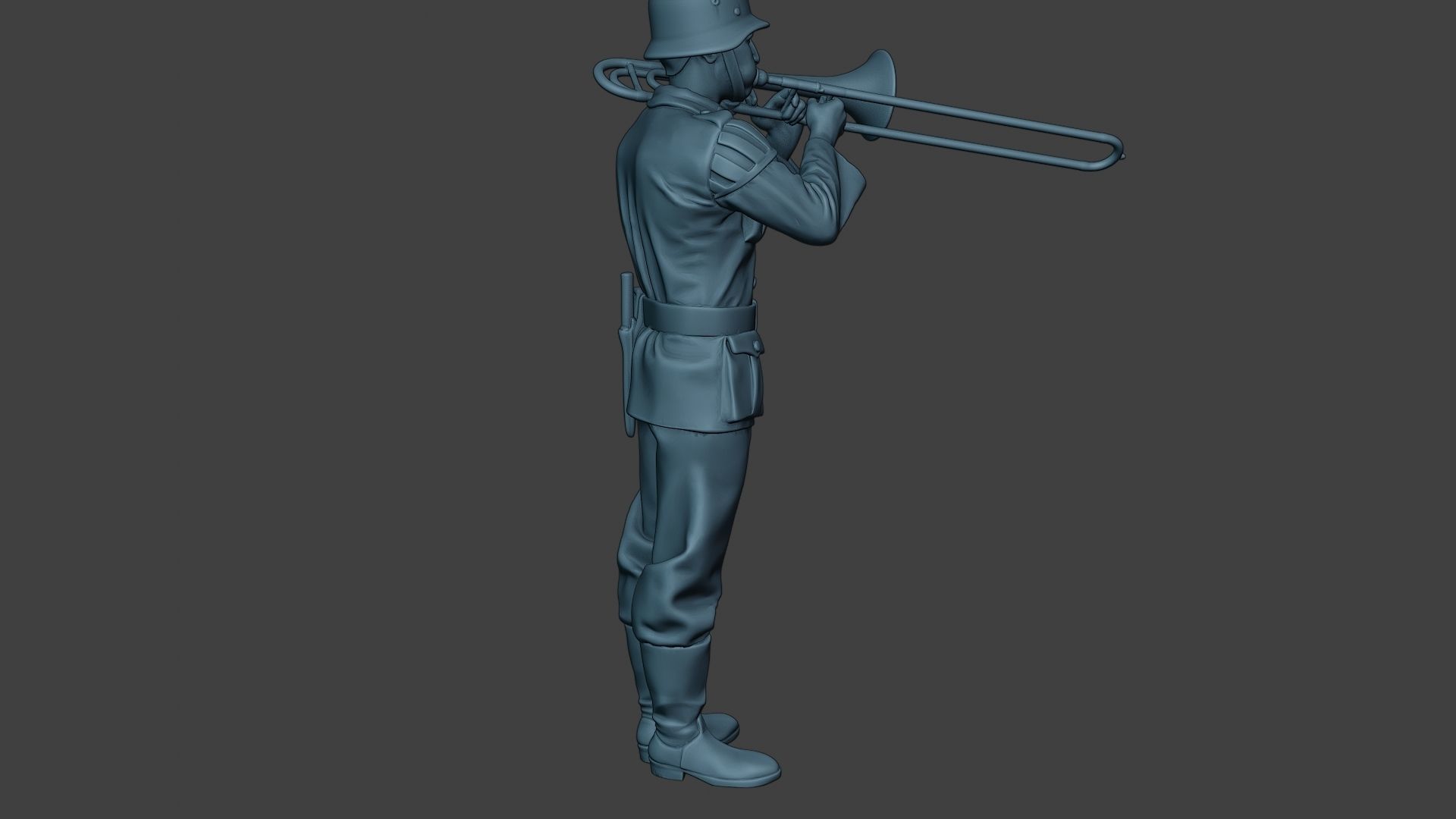 German musician soldier ww2 Stand trombone G8 3D print model_31