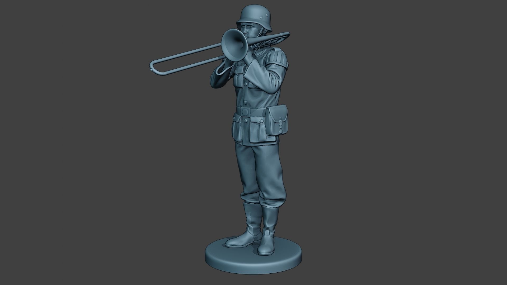 German musician soldier ww2 Stand trombone G8 3D print model_2