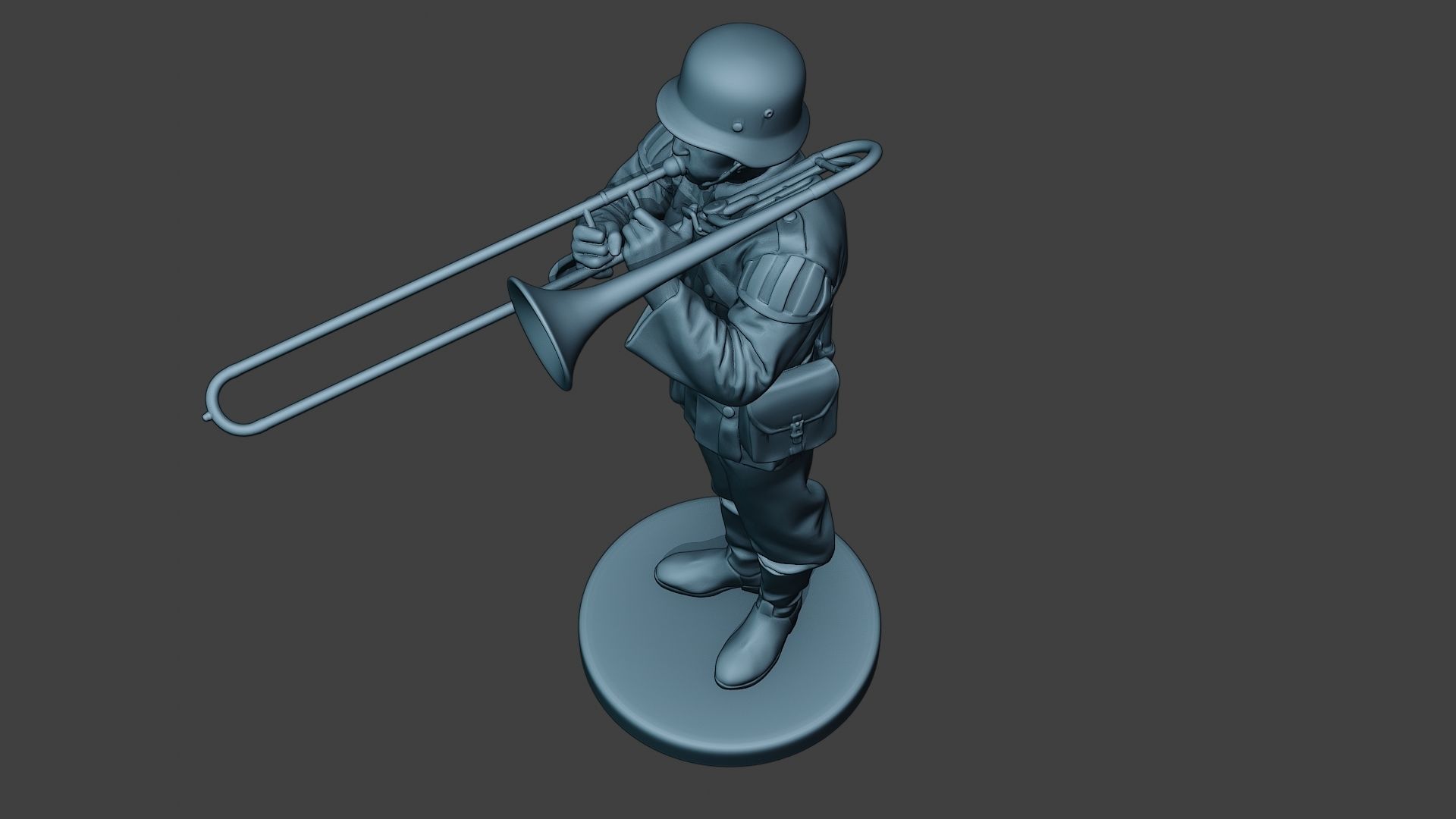 German musician soldier ww2 Stand trombone G8 3D print model_15