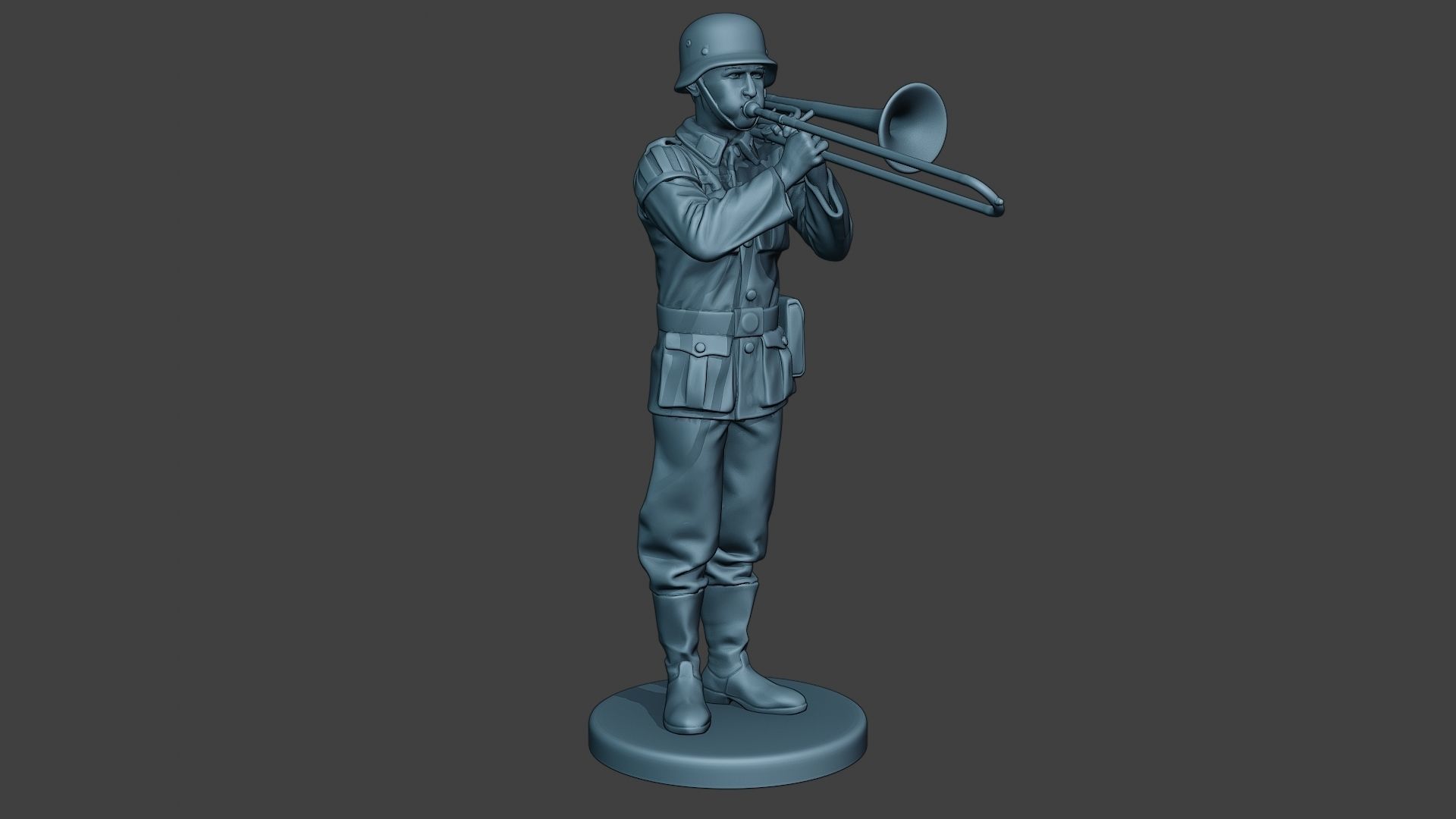 German musician soldier ww2 Stand trombone G8 3D print model_10