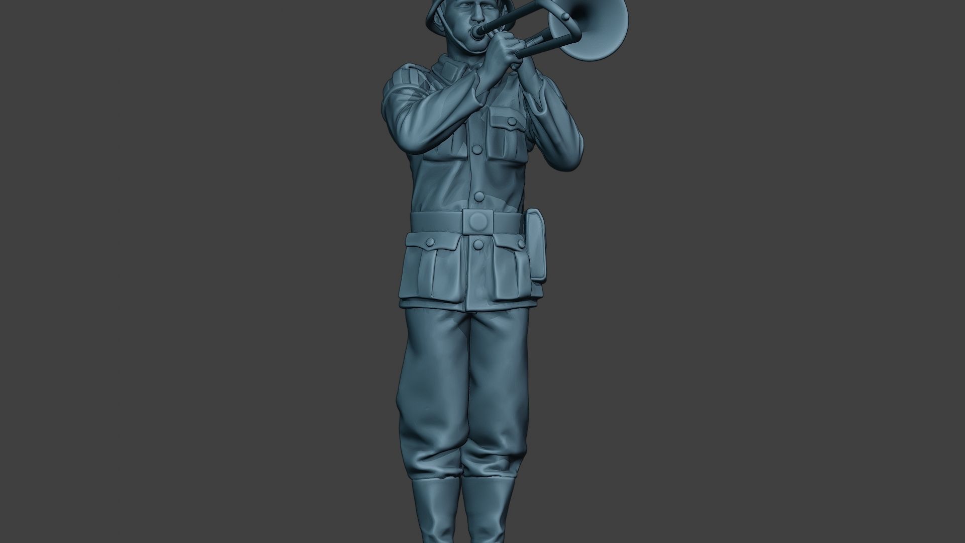 German musician soldier ww2 Stand trombone G8 3D print model_28