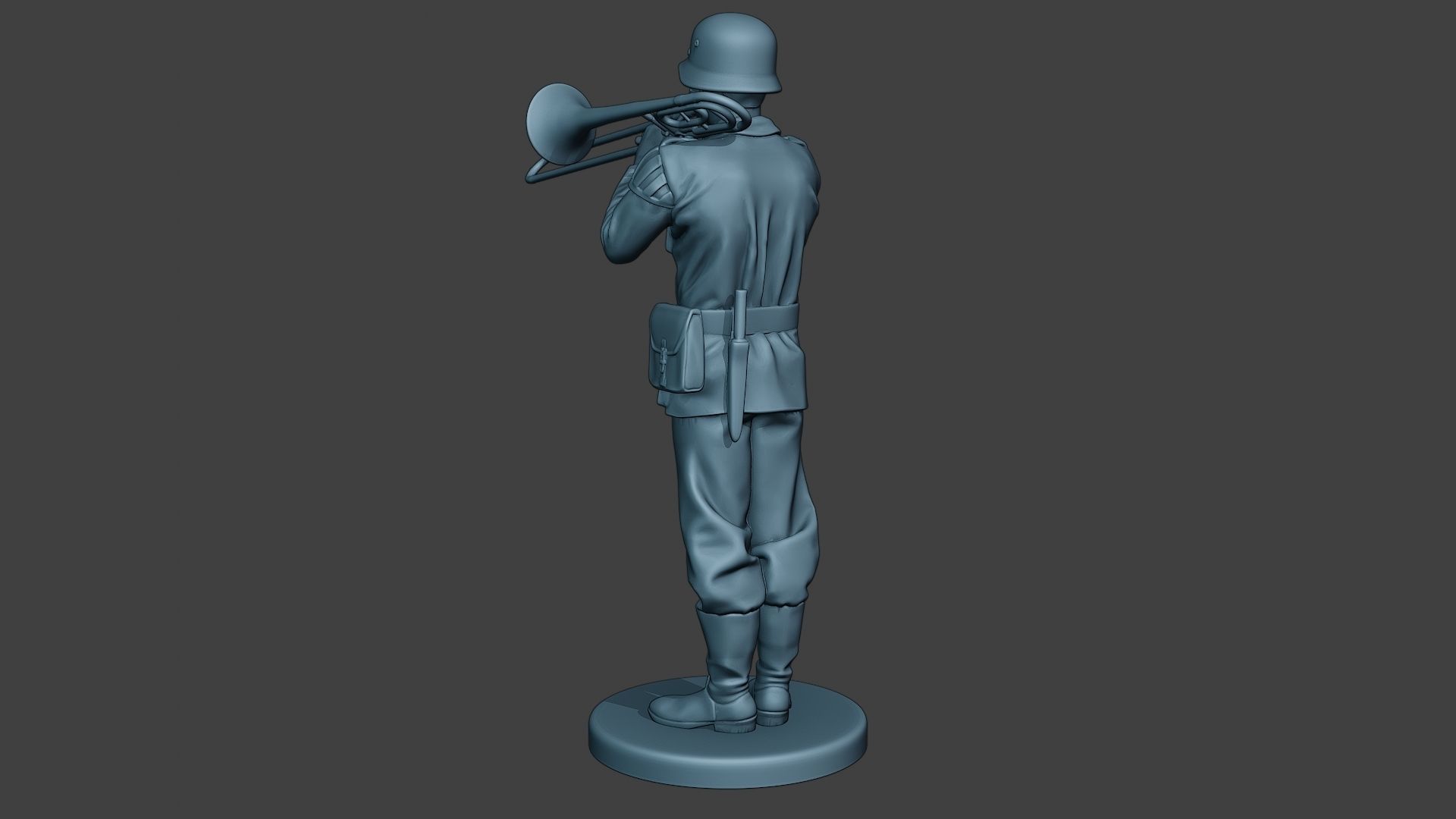 German musician soldier ww2 Stand trombone G8 3D print model_5
