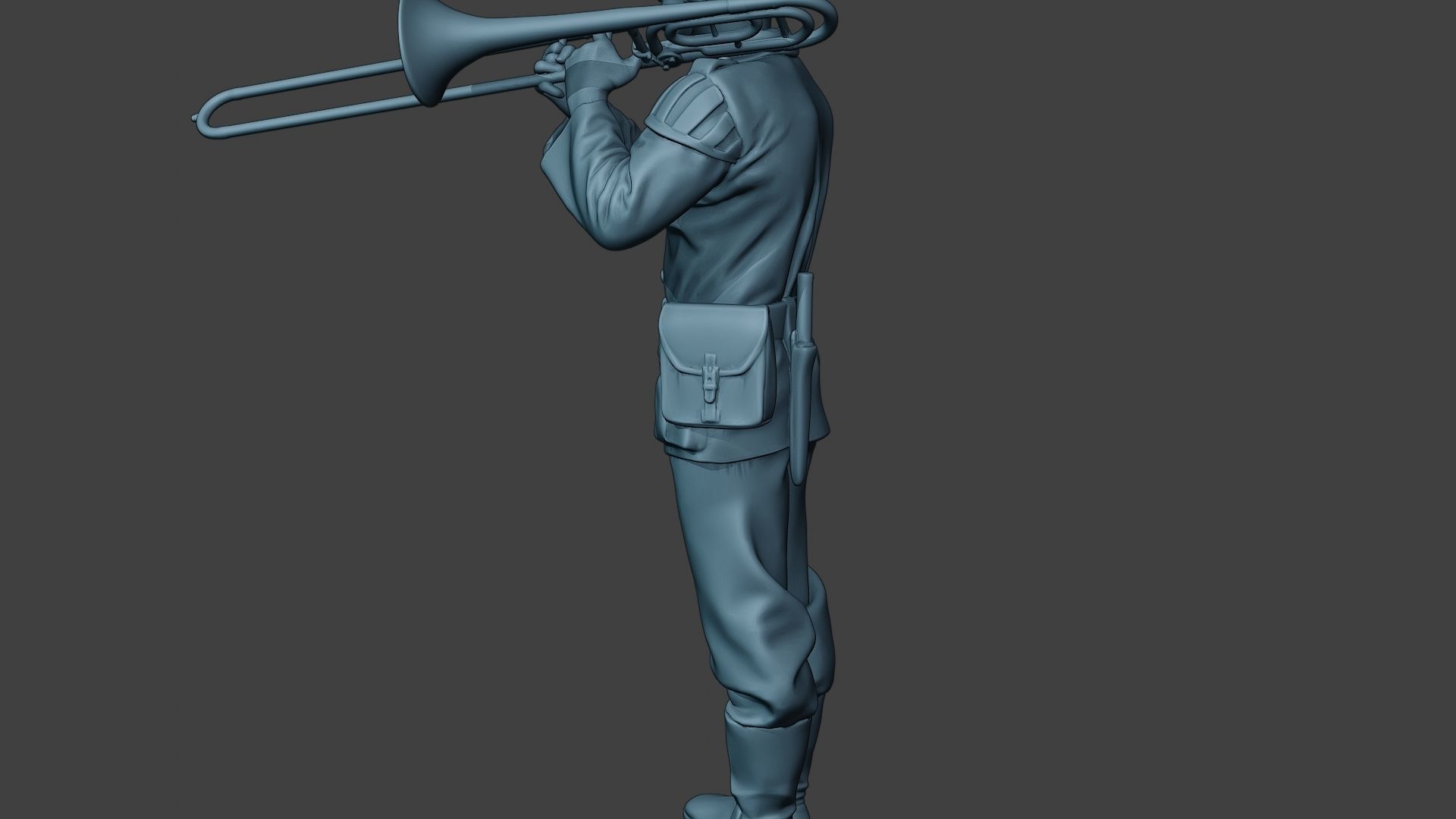 German musician soldier ww2 Stand trombone G8 3D print model_26