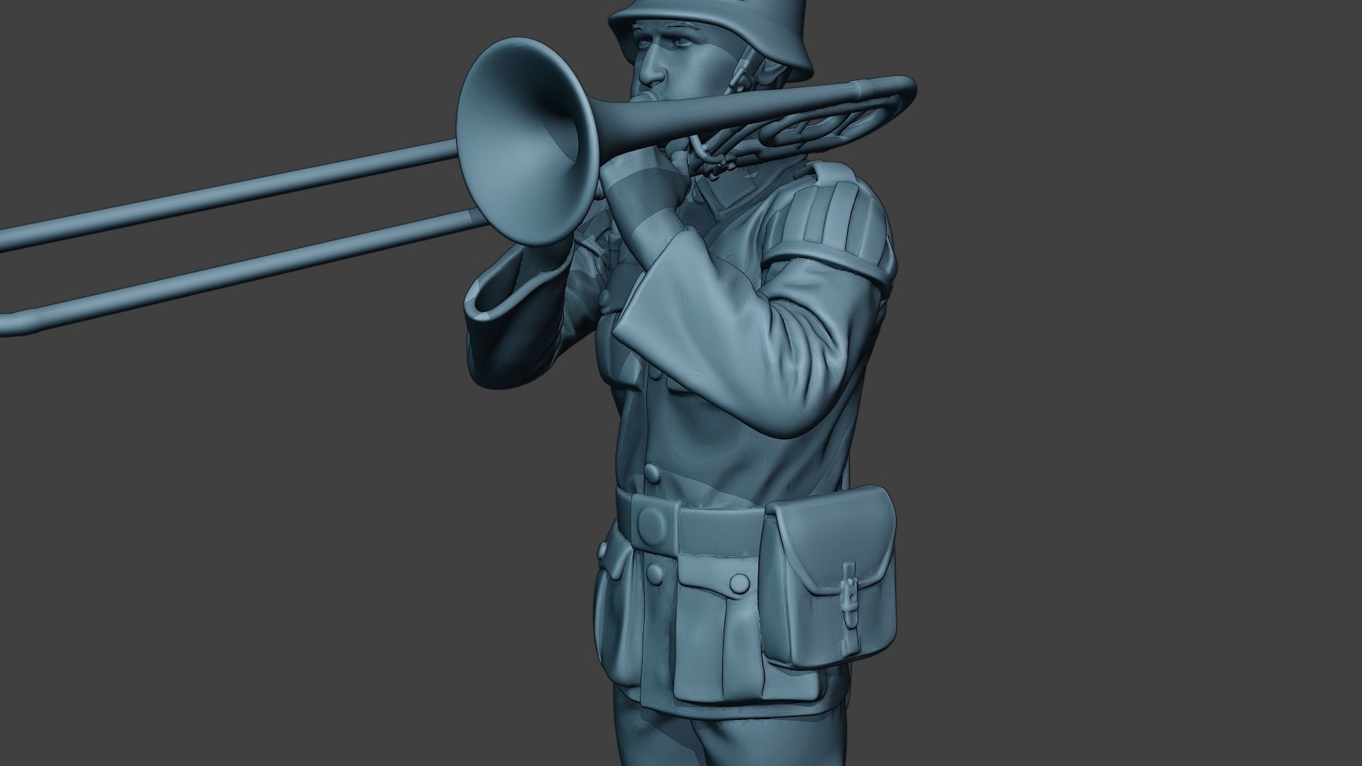 German musician soldier ww2 Stand trombone G8 3D print model_18