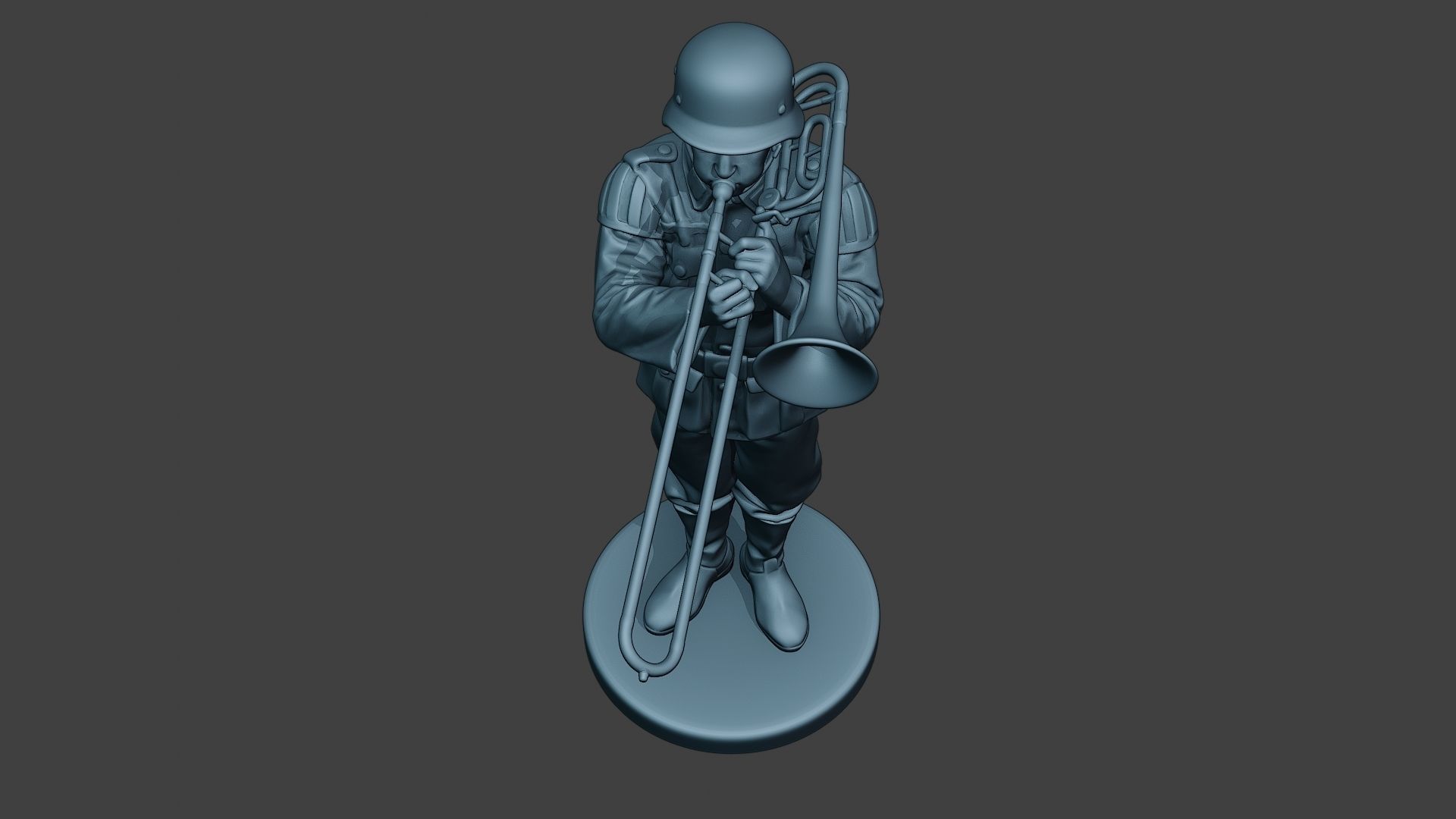 German musician soldier ww2 Stand trombone G8 3D print model_14