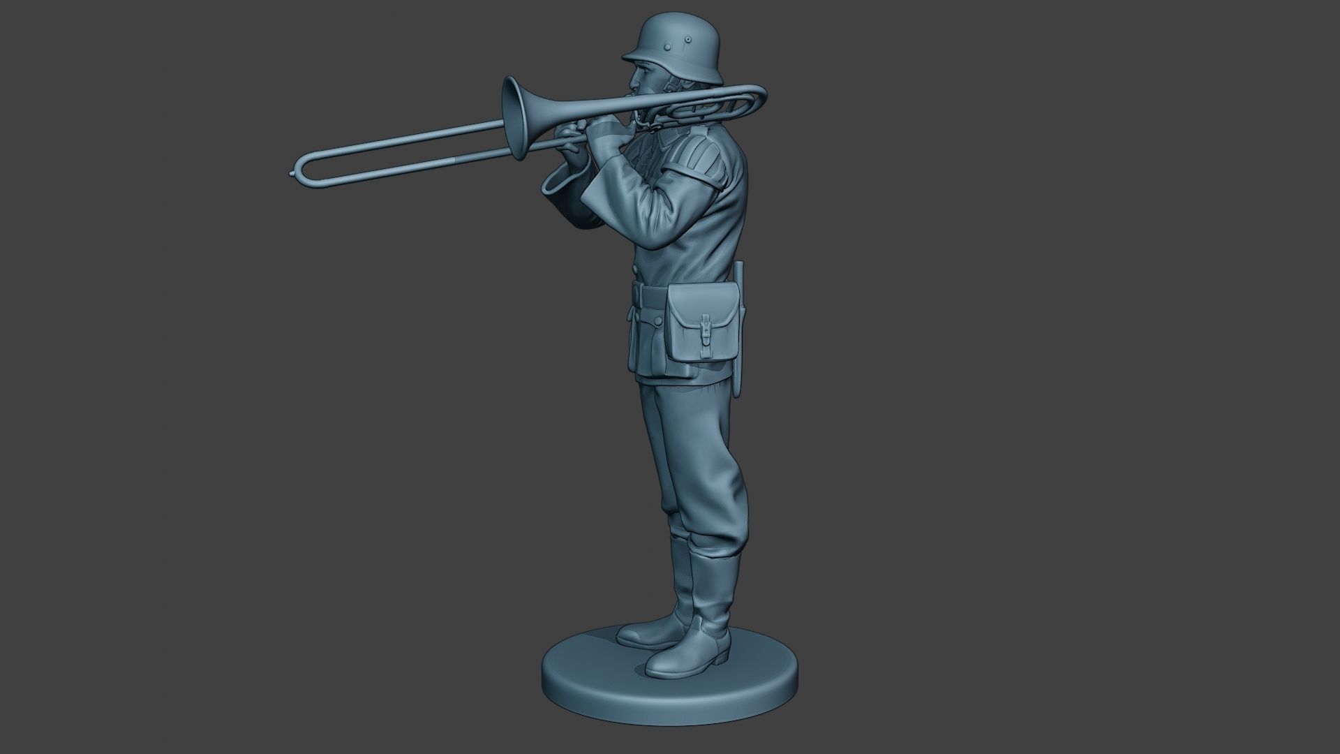 German musician soldier ww2 Stand trombone G8 3D print model_3