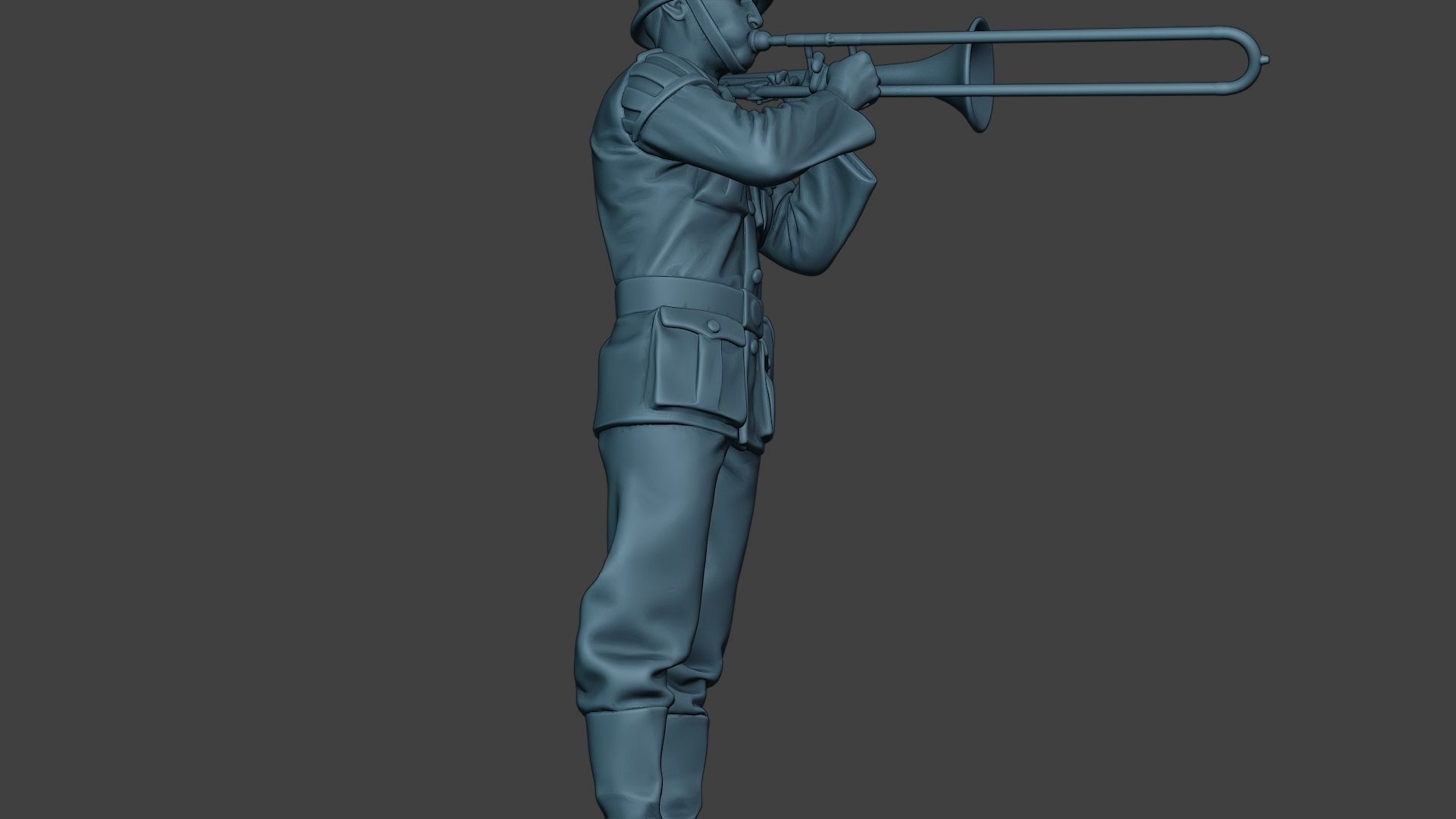 German musician soldier ww2 Stand trombone G8 3D print model_29
