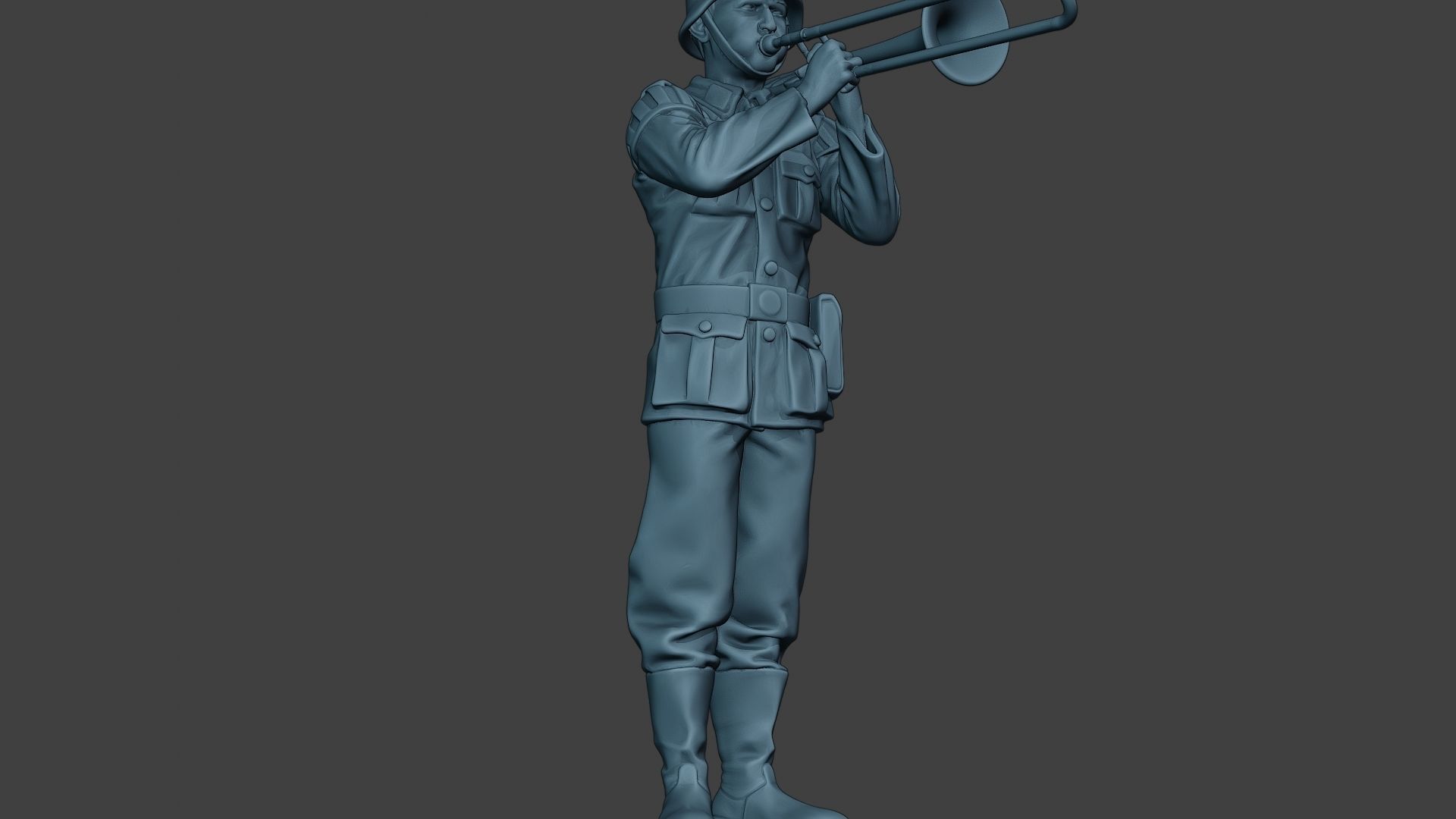 German musician soldier ww2 Stand trombone G8 3D print model_13