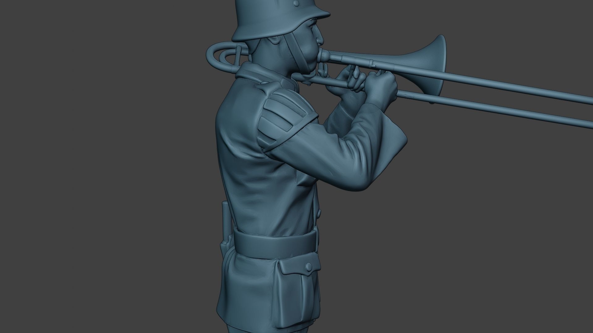 German musician soldier ww2 Stand trombone G8 3D print model_20