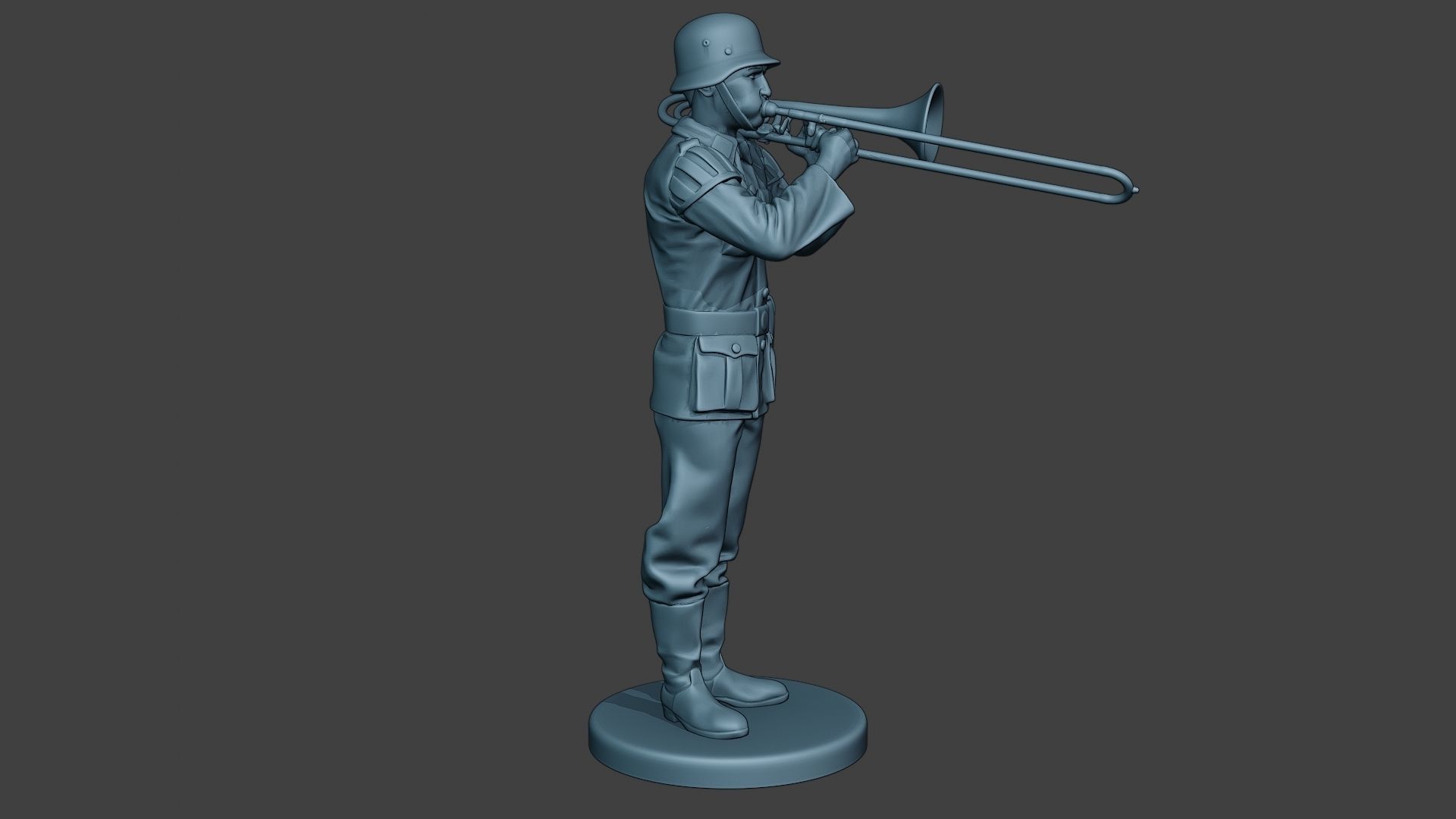 German musician soldier ww2 Stand trombone G8 3D print model_9