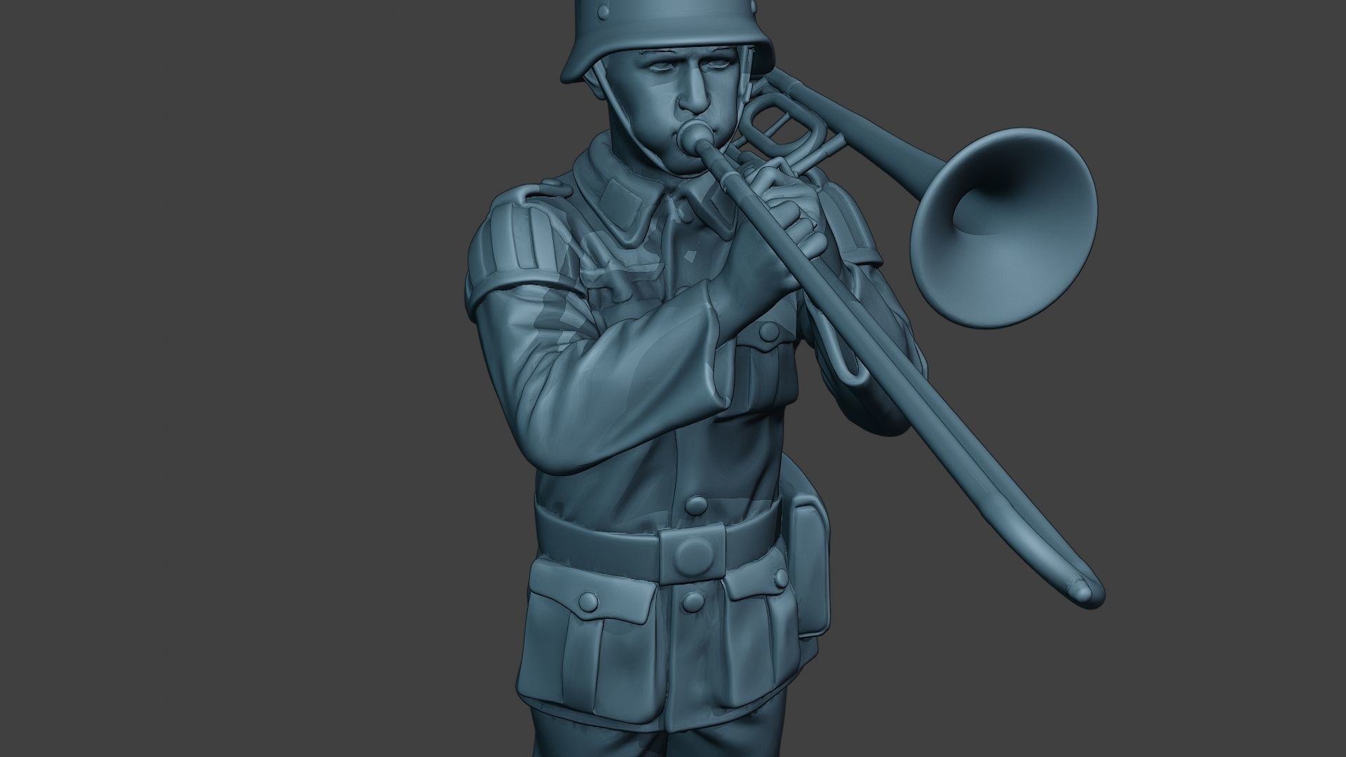 German musician soldier ww2 Stand trombone G8 3D print model_19