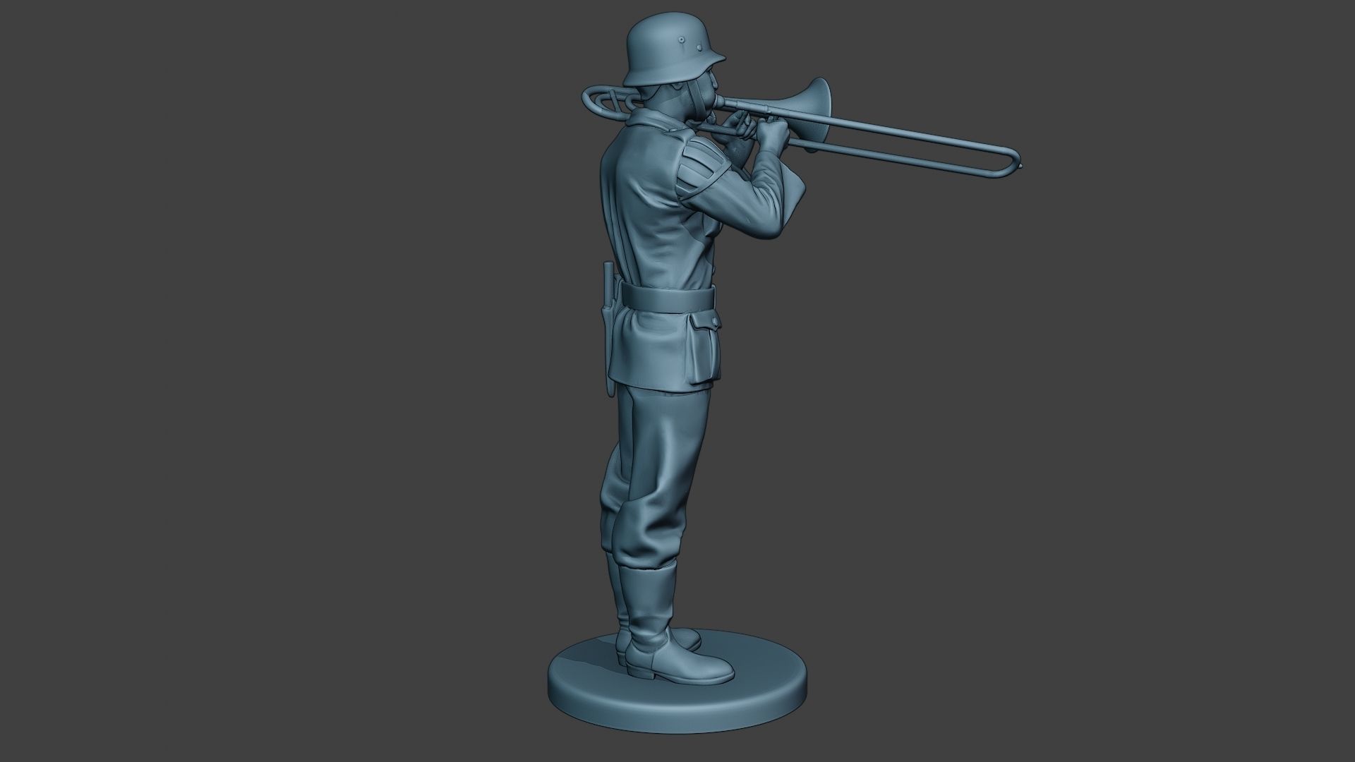 German musician soldier ww2 Stand trombone G8 3D print model_8