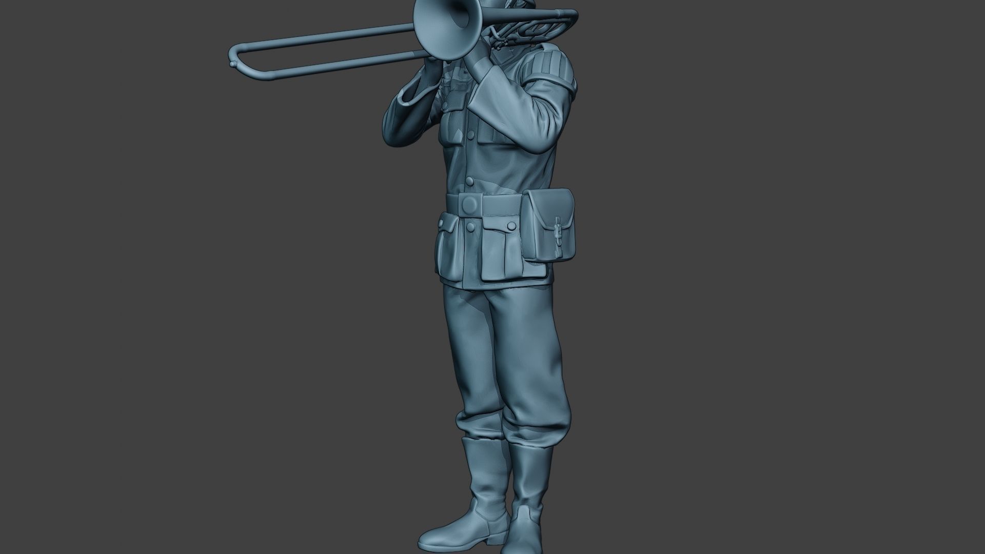 German musician soldier ww2 Stand trombone G8 3D print model_27