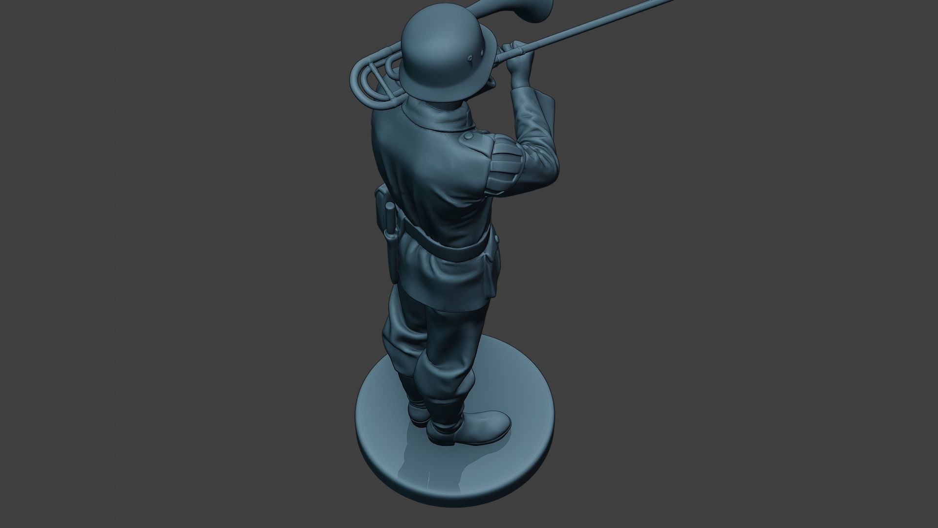 German musician soldier ww2 Stand trombone G8 3D print model_22