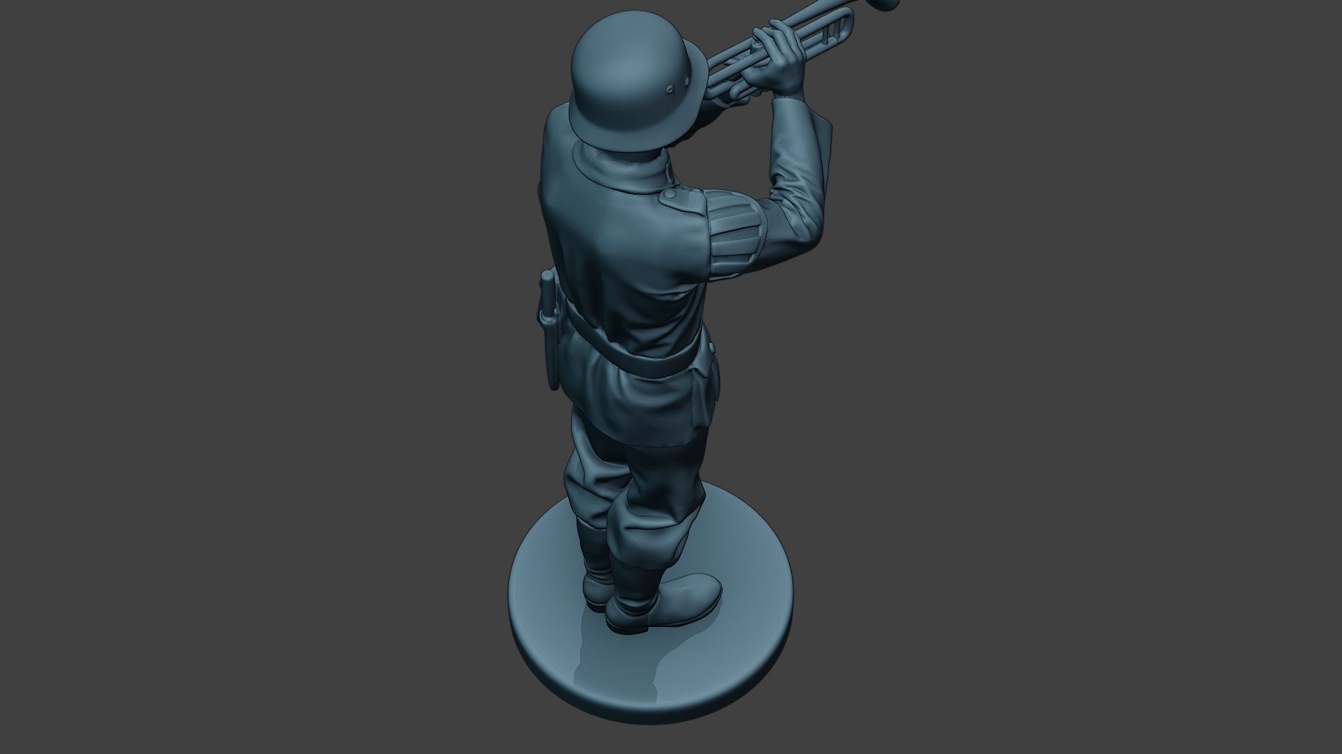 German musician soldier ww2 Stand trumpet G8 3D print model_22