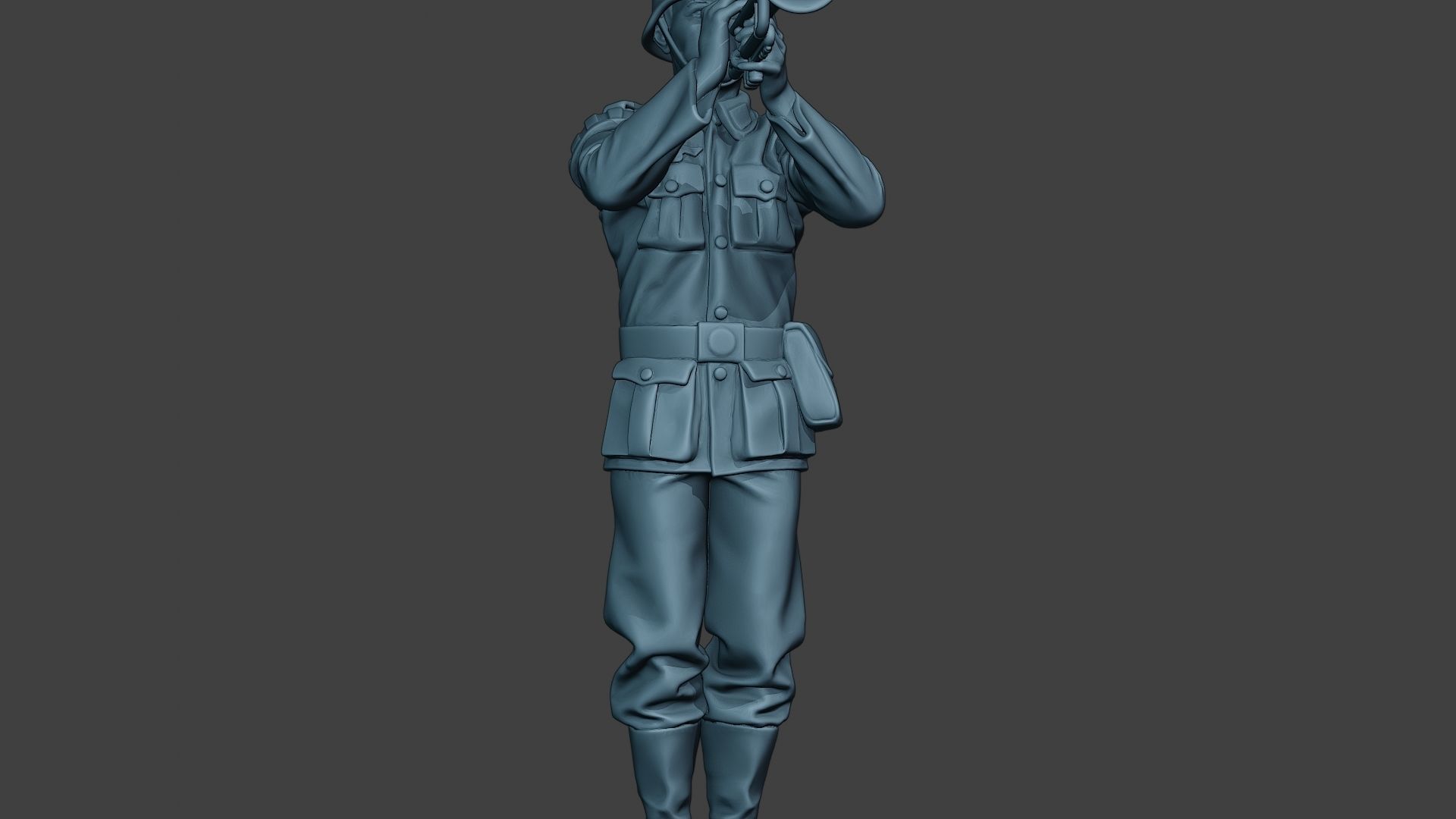 German musician soldier ww2 Stand trumpet G8 3D print model_28