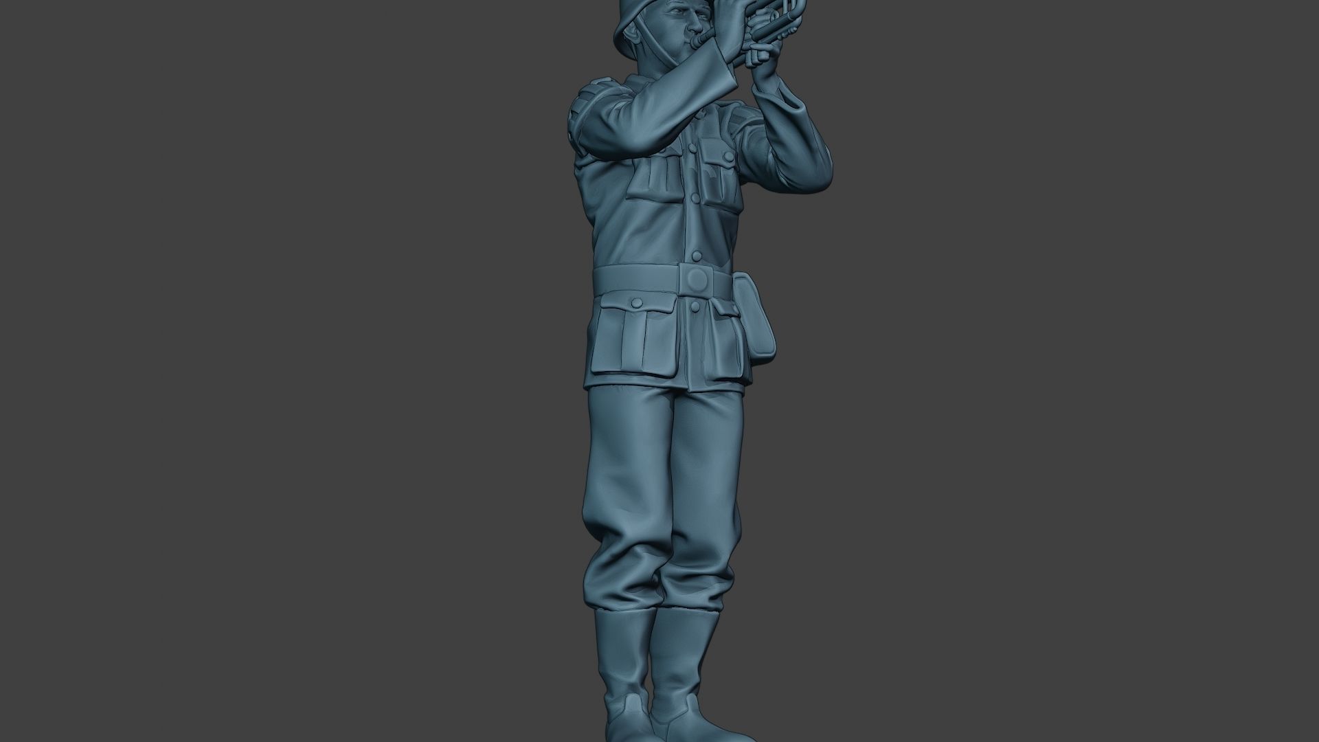 German musician soldier ww2 Stand trumpet G8 3D print model_13