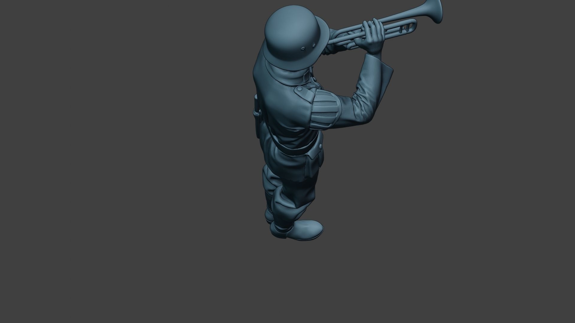 German musician soldier ww2 Stand trumpet G8 3D print model_23