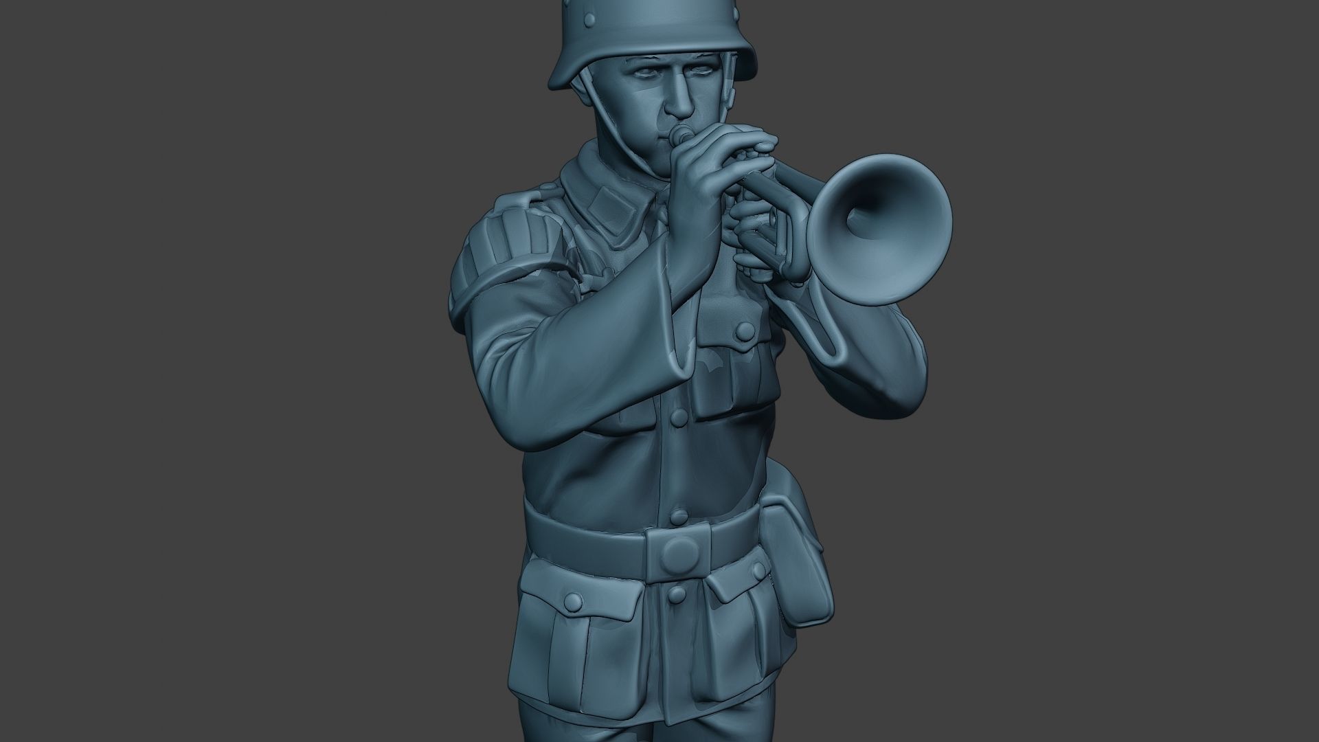 German musician soldier ww2 Stand trumpet G8 3D print model_19