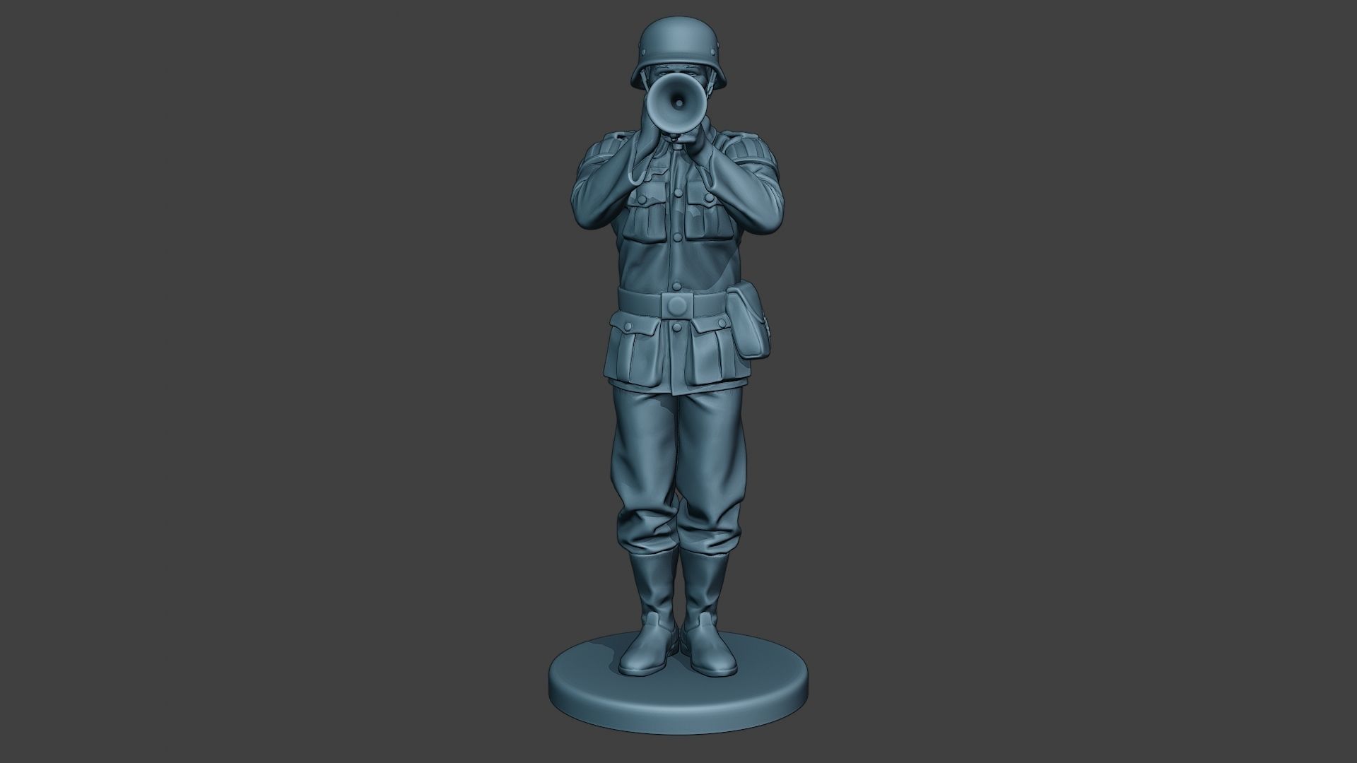 German musician soldier ww2 Stand trumpet G8 3D print model_11