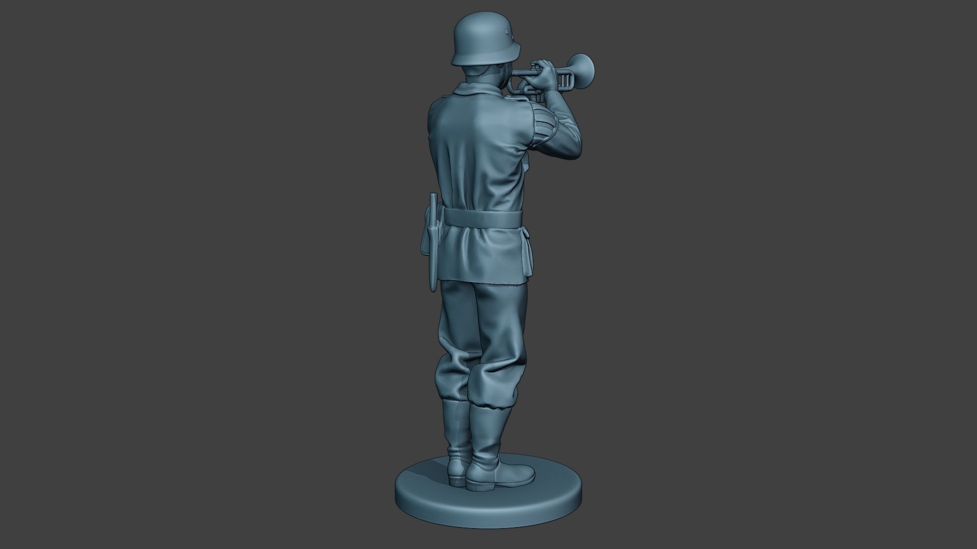 German musician soldier ww2 Stand trumpet G8 3D print model_7