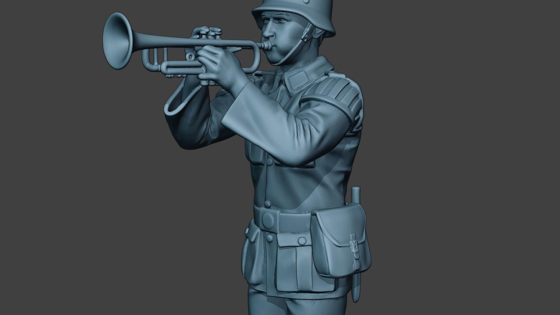 German musician soldier ww2 Stand trumpet G8 3D print model_18