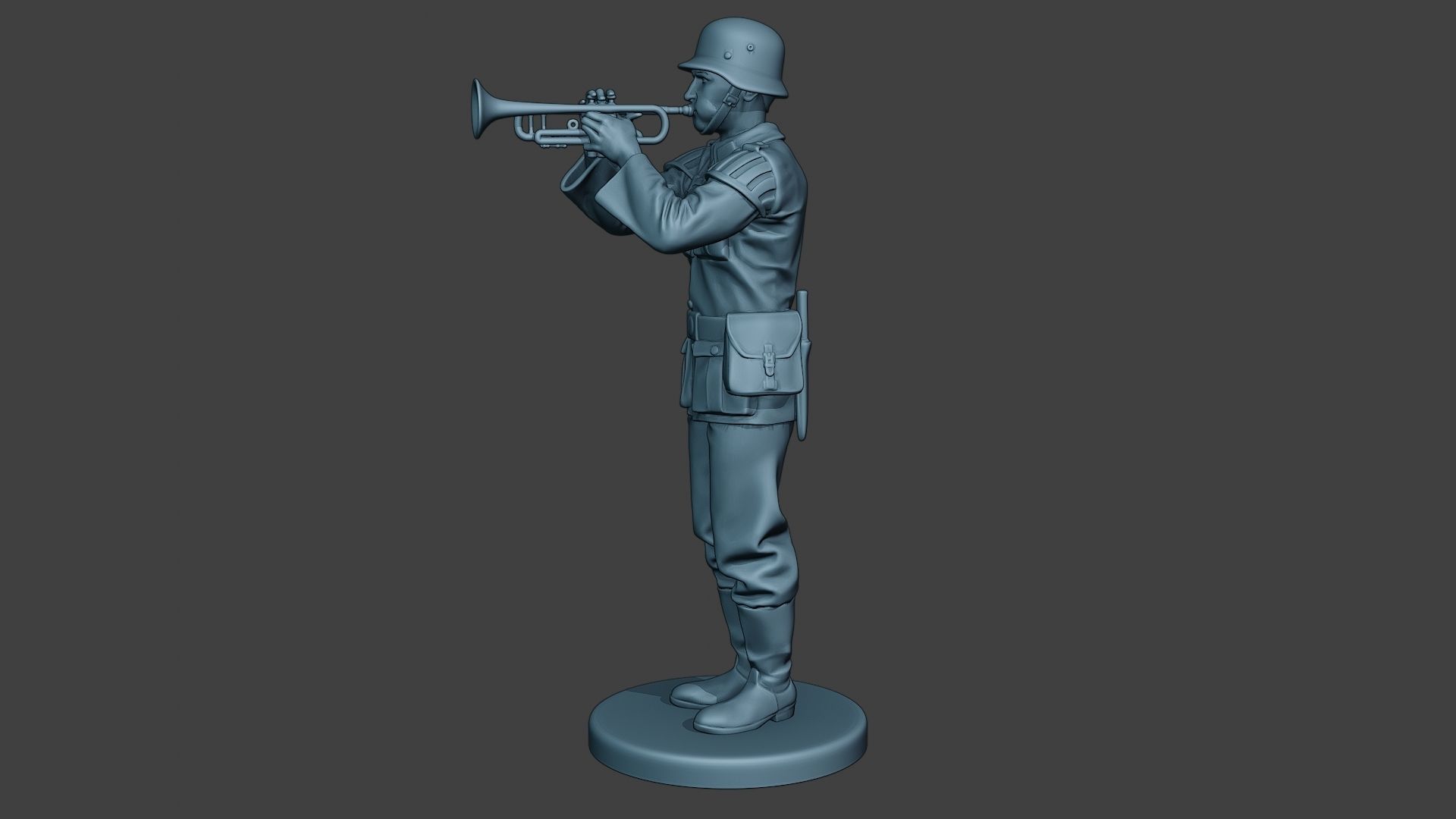 German musician soldier ww2 Stand trumpet G8 3D print model_3
