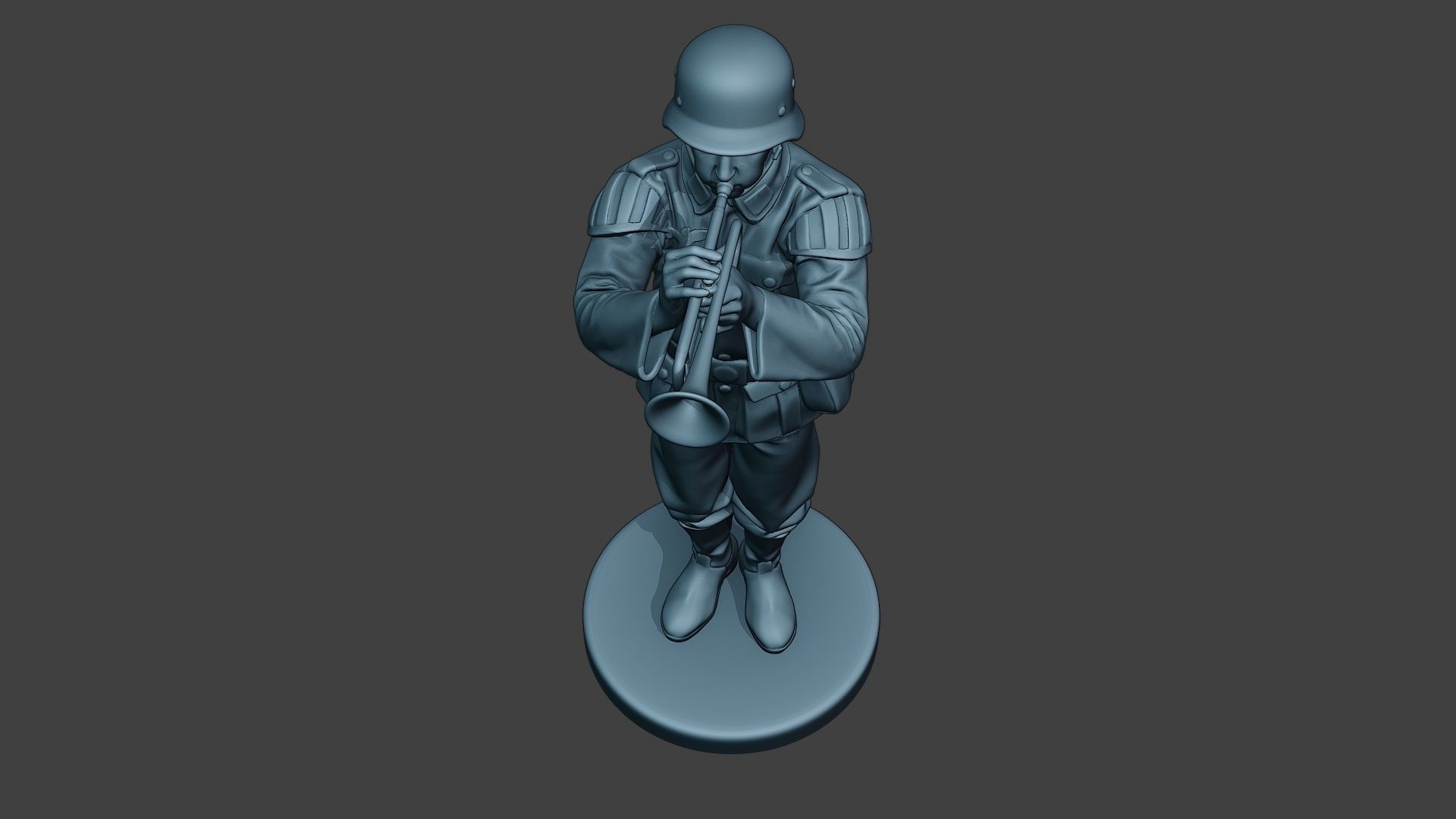 German musician soldier ww2 Stand trumpet G8 3D print model_14